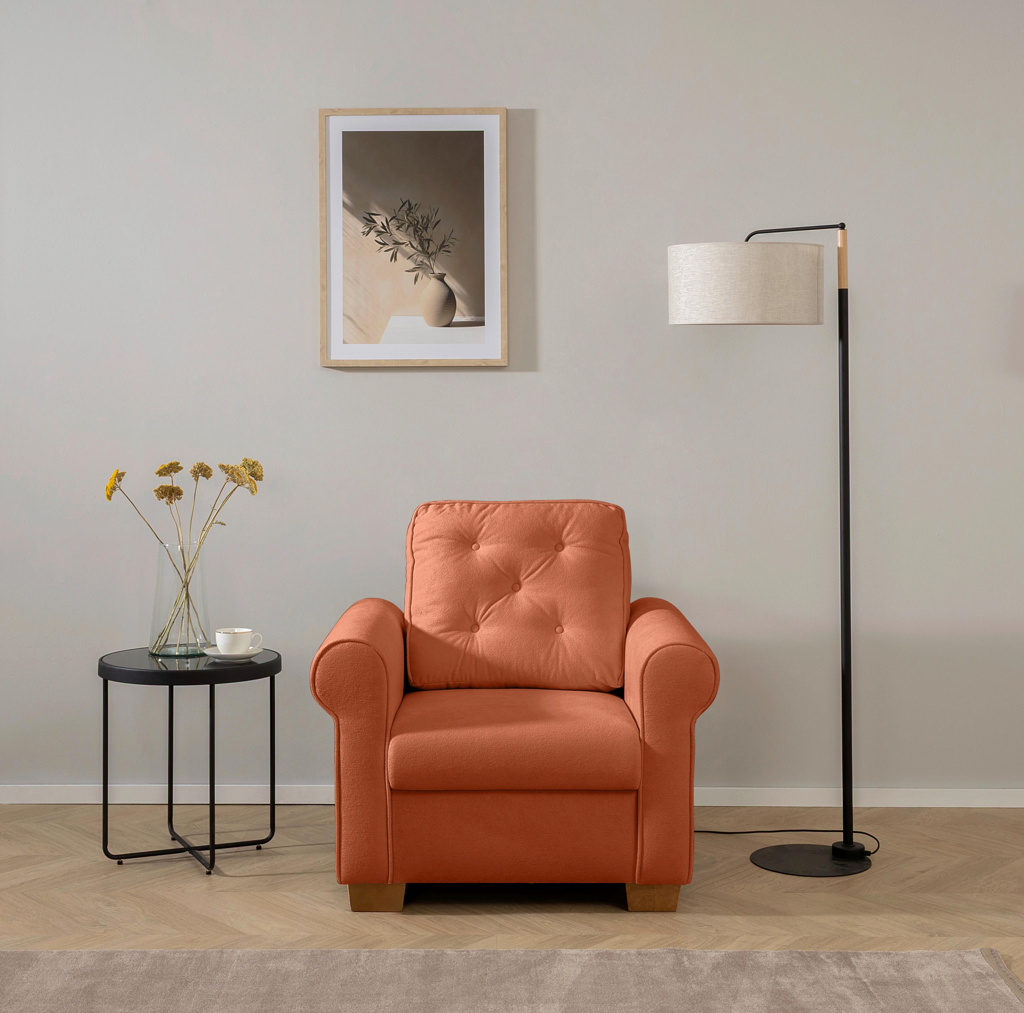 Sessel Arles, Rostfarben 25 B: 93 Cm - Rostfarben/Buchefarben, Design, Textil (93/89/82cm) - MID.YOU