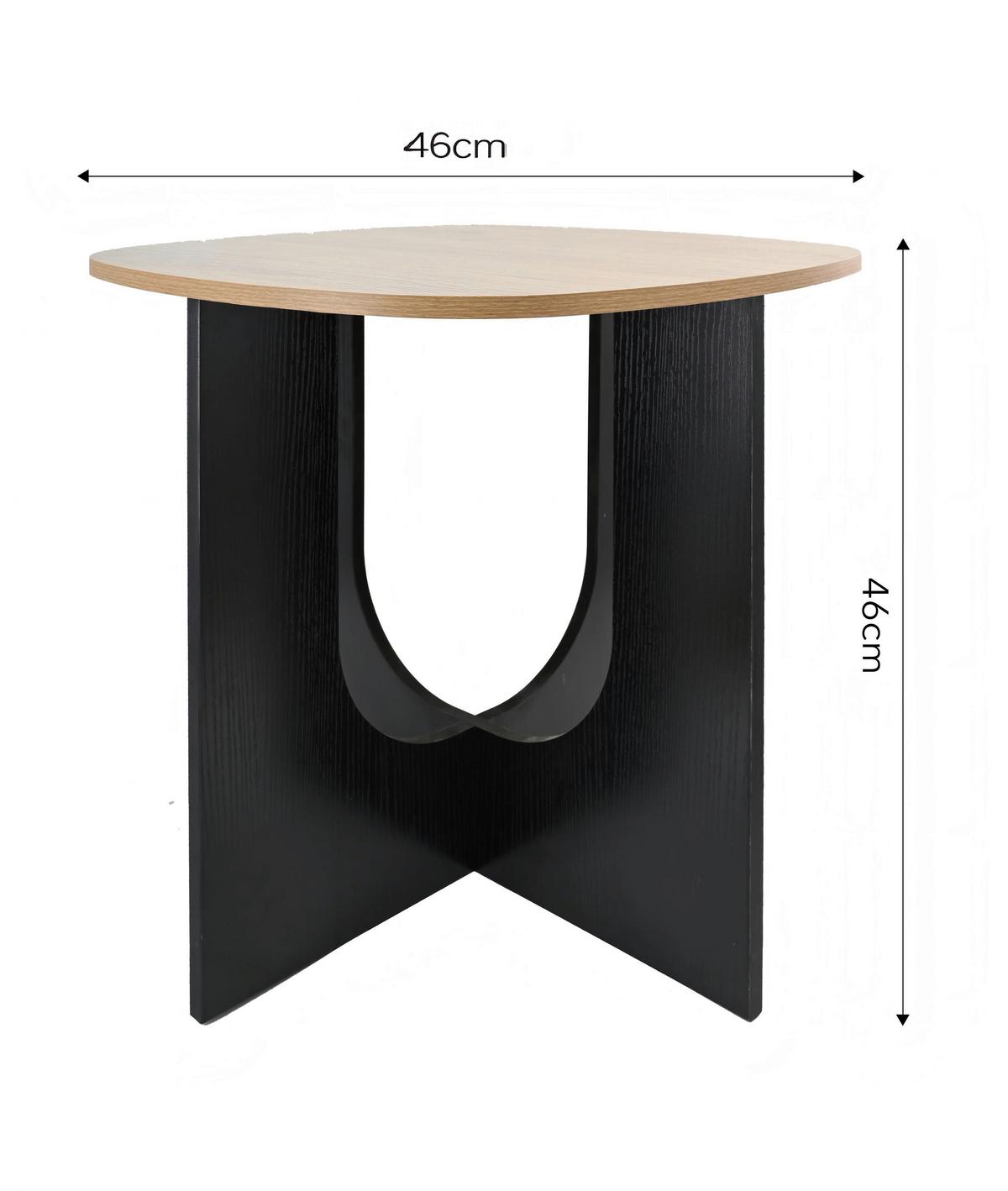 PRÍRUČNÝ STOLÍK KATJA - čierna/prírodná farba, Modern, kompozitné drevo (46/40/46/40/45/40cm) - Based
