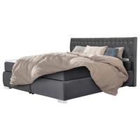 Boxspringbett Rumba inkl. Matratze 180x200 - Platinfarben/Grau, Basics, Textil (180/200cm) - Livetastic