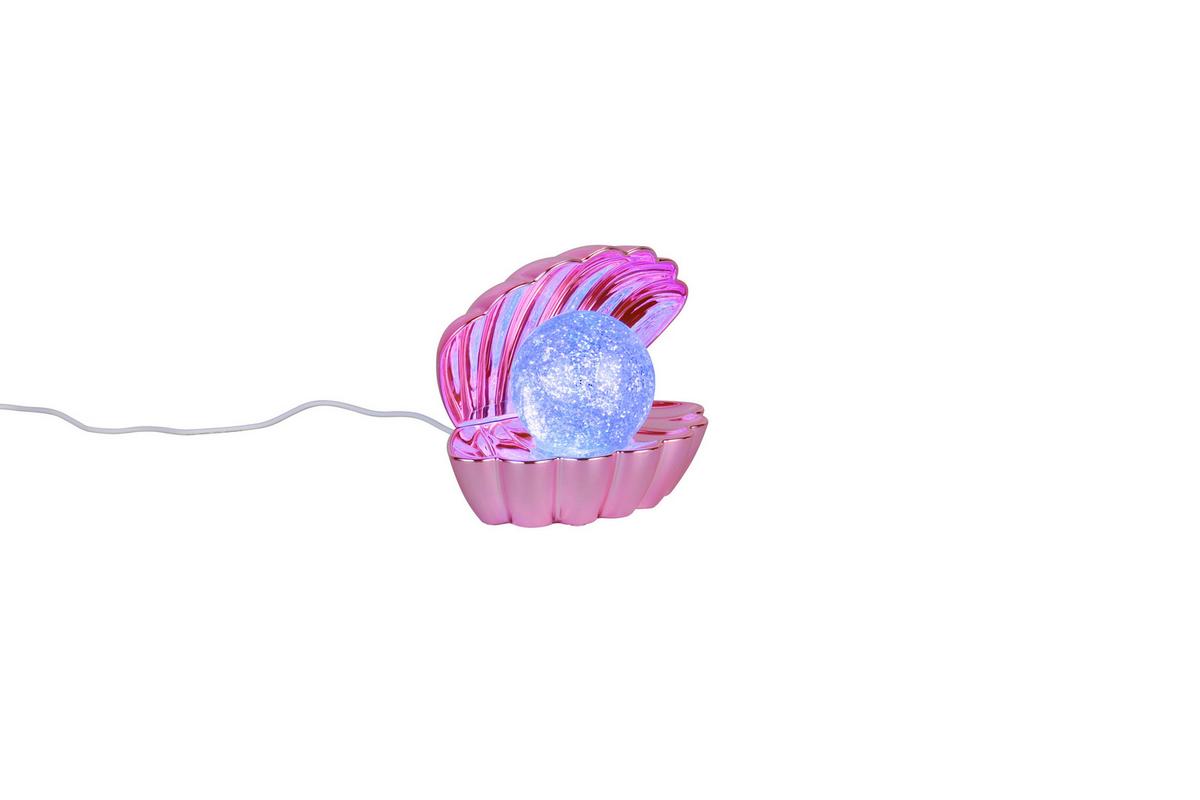 LED-TISCHLEUCHTE Glitzerkugel, pink, 0,80W - Pink/Transparent, Trend, Kunststoff (17.5/12,5/14,5cm)