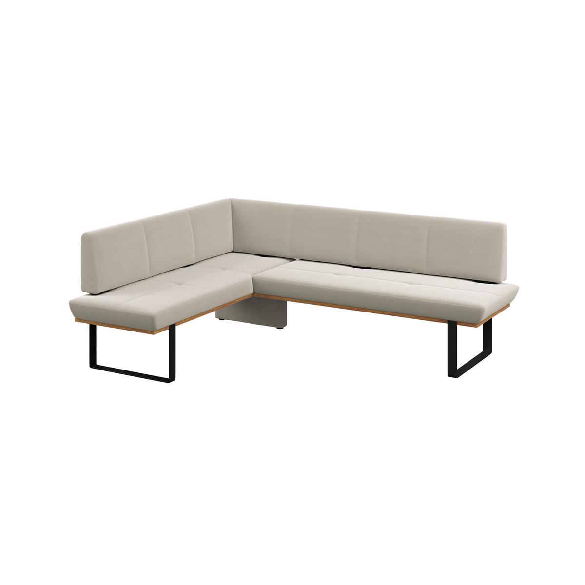 Eckbank Tristan Webstoff beige,S:175x245cm - Beige/Schwarz, MODERN, Holz/Textil (175/245cm) - James Wood