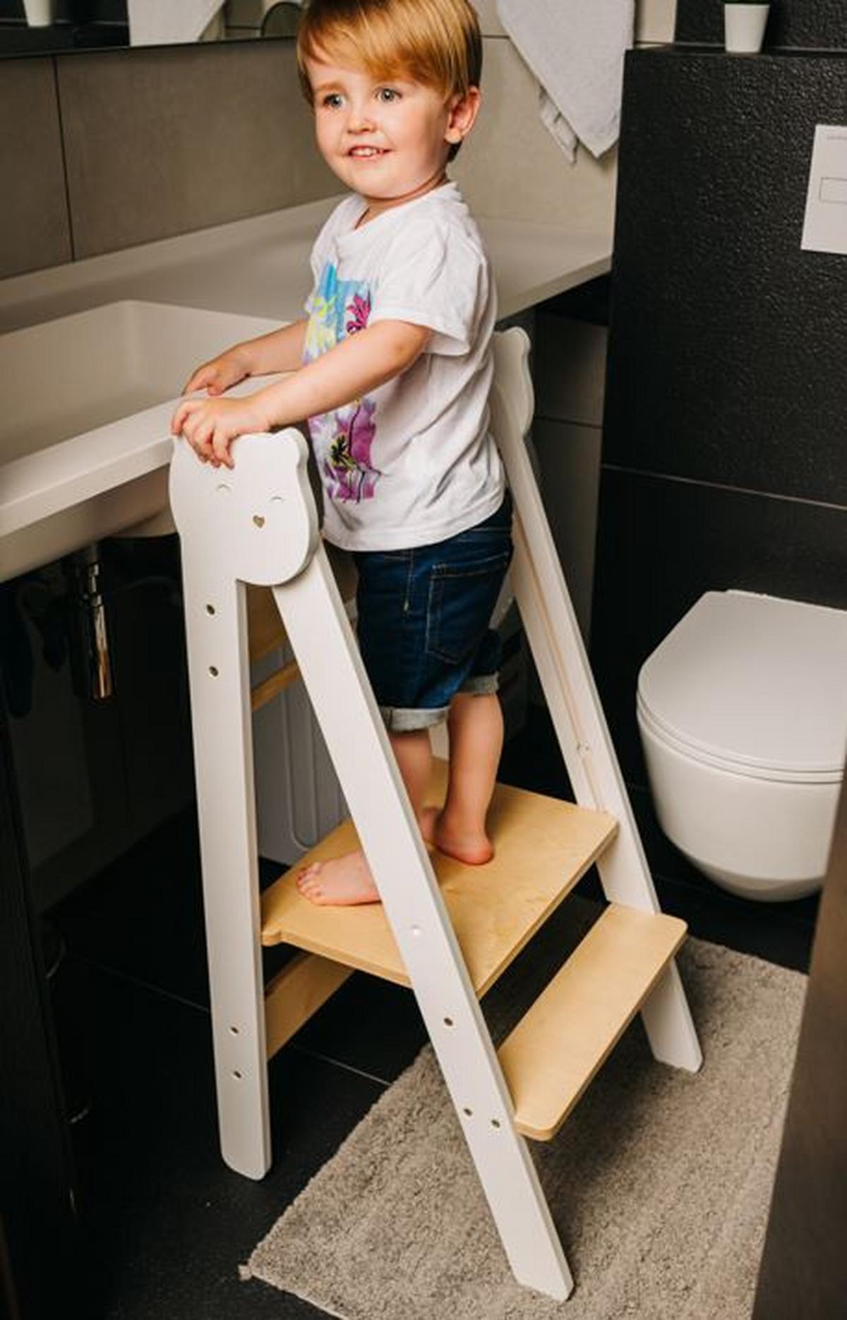 Lernturm Space Saving Grau/Natur - Naturfarben/Grau, Basics, Holz (38/90/40cm)