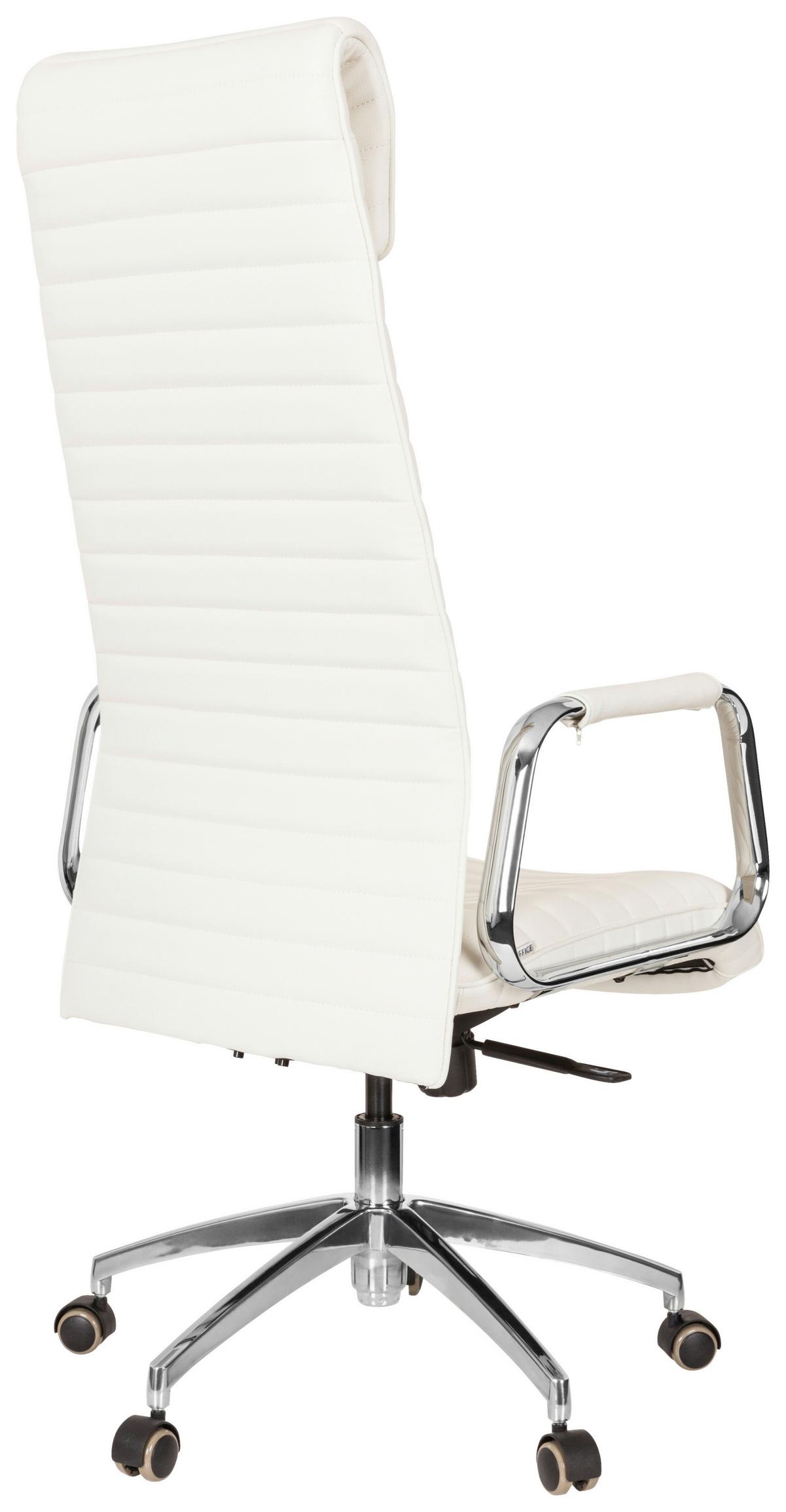 Chefsessel Aspera 20 Cremefarben - Silberfarben/Creme, MODERN, Leder/Kunststoff (59/139/50cm) - MID.YOU