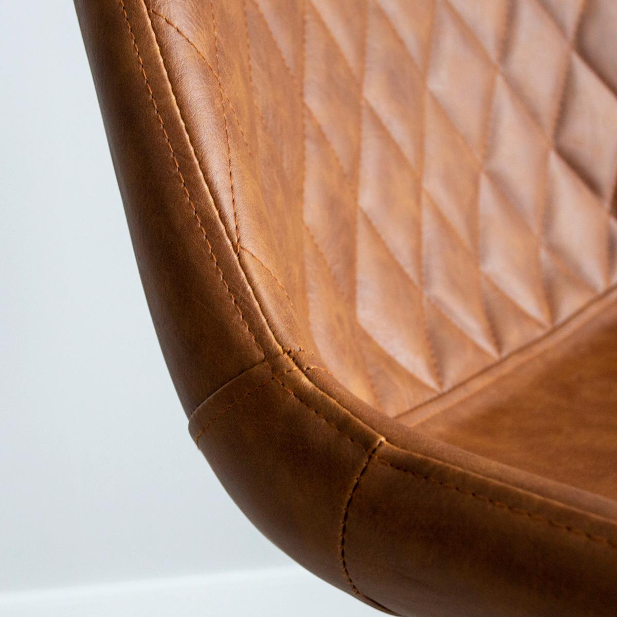 Barhocker-set Bowie - Cognac/Schwarz, KONVENTIONELL, Textil/Metall (50/102/55cm) - MID.YOU