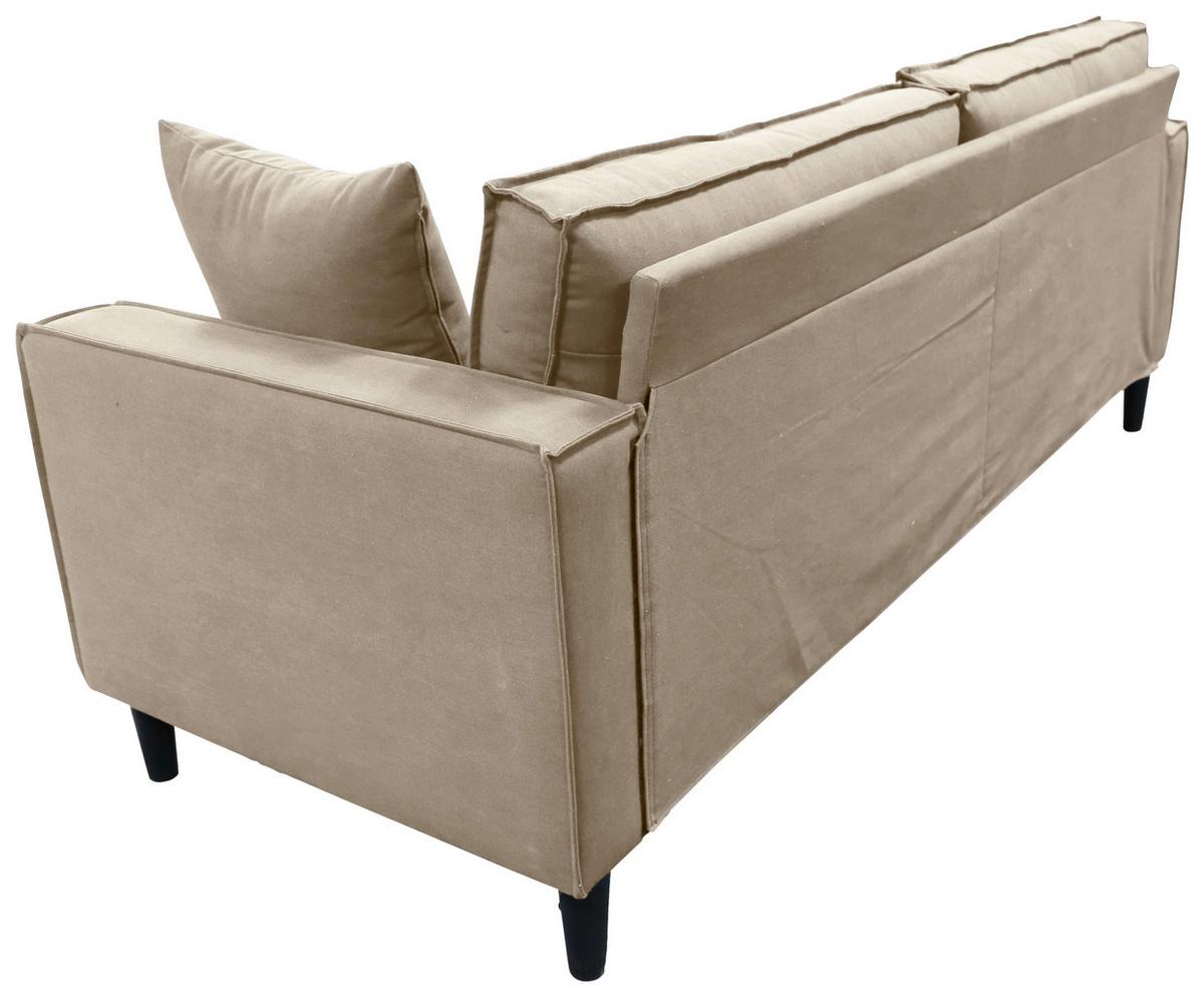 3-Sitzer-Sofa Beluna Beige B: 198,5 cm - Beige/Schwarz, Basics, Textil (198,5/84/83cm) - P & B
