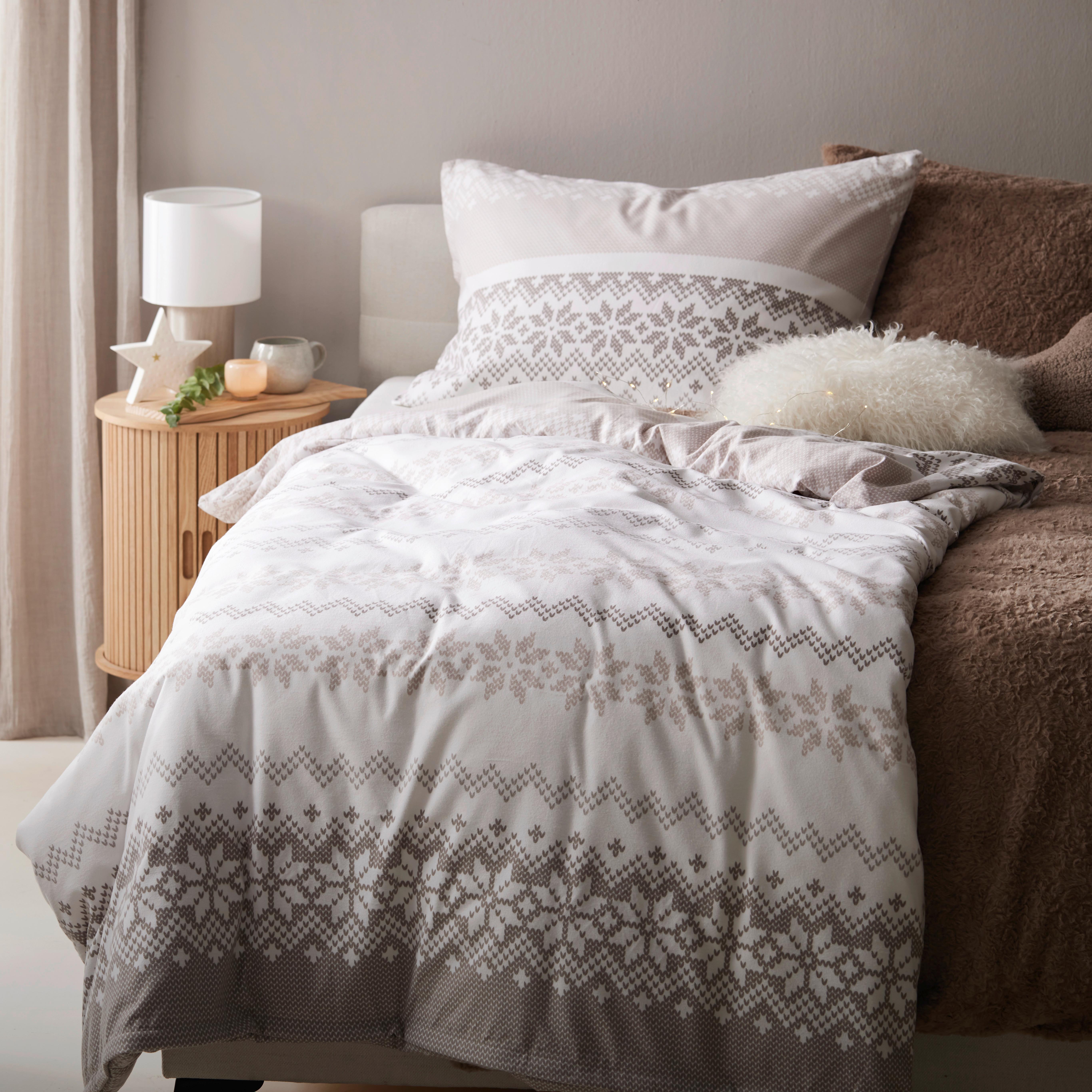 POSTEĽNÁ BIELIZEŇ SNOW ROSE - sivá/biela, textil (140/200cm) - Mömax
