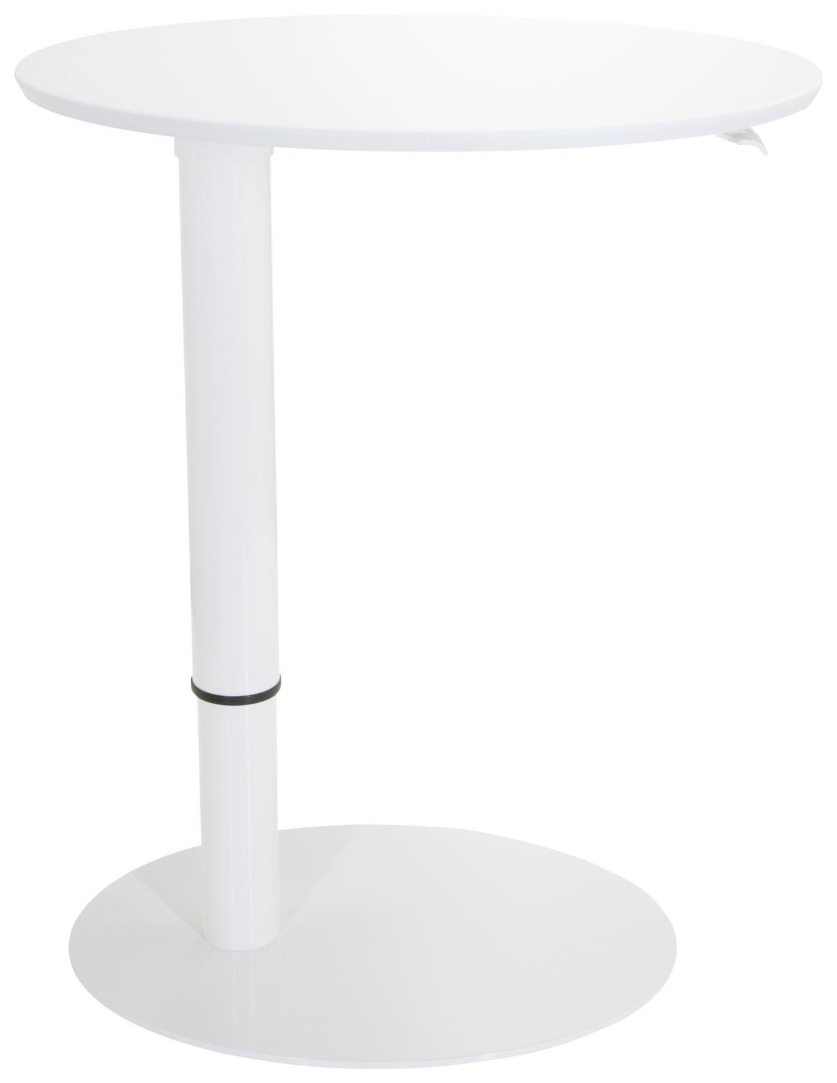 Beistelltisch Stand Iii Höhenverstellbar Weiß - Weiß, Basics, Holzwerkstoff/Metall (90/50/64cm) - MID.YOU