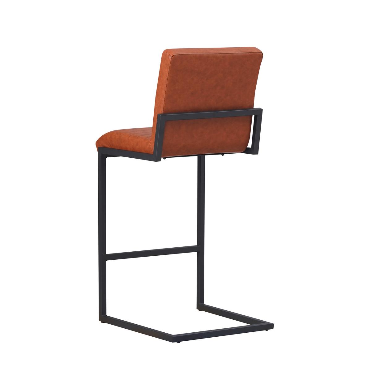 Barhocker-Set Donny Cognac B: 54 cm - Cognac/Schwarz, MODERN, Textil/Metall (54/100/58cm) - MID.YOU