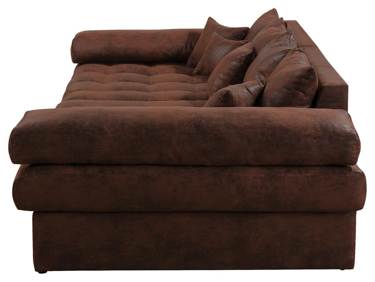 Bigsofa Naomi Dunkelbraun B: 284 Cm - Dunkelbraun/Schwarz, Design, Textil (284/94/148cm) - Livetastic