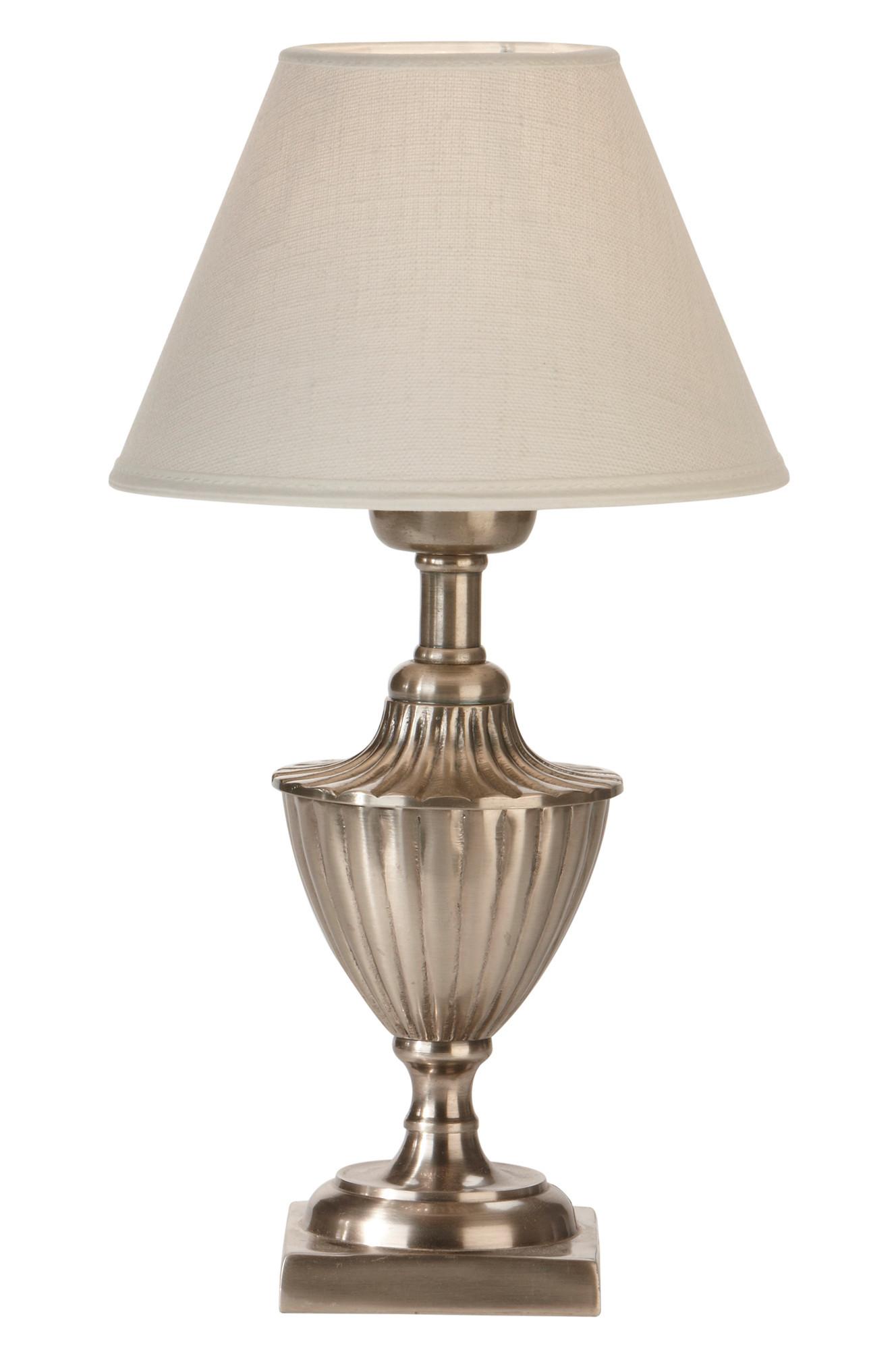 TISCHLEUCHTE 281361316-166 POLLINO - Silberfarben/Creme, KONVENTIONELL, Metall (16/33/16cm)