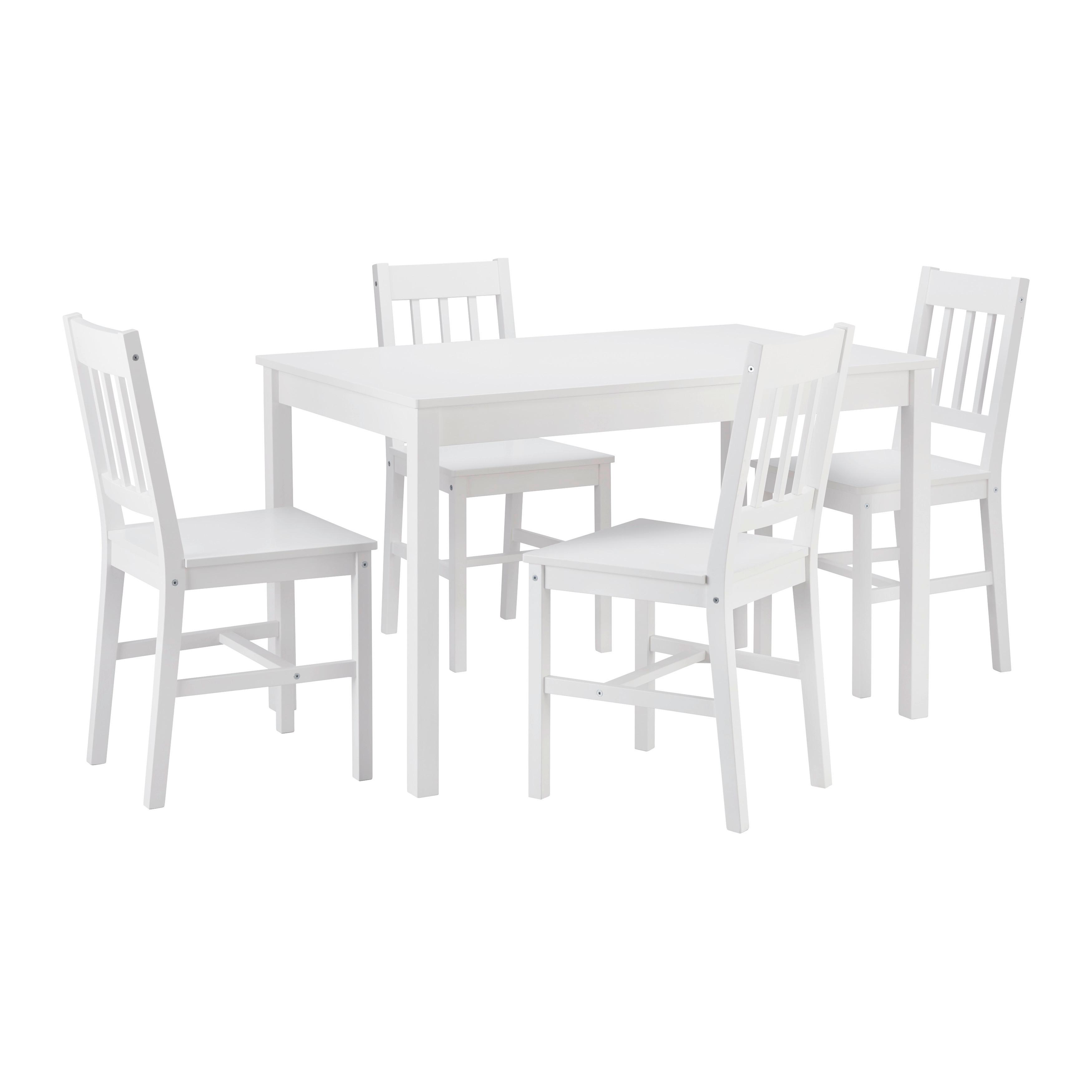 Stolová súprava AMIRA biela - biela, Modern, drevo (118/43/75/40.5/73/86cm) - Bessagi Home