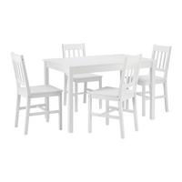 Stolová súprava AMIRA biela - biela, Modern, drevo (118/43/75/40.5/73/86cm) - Bessagi Home