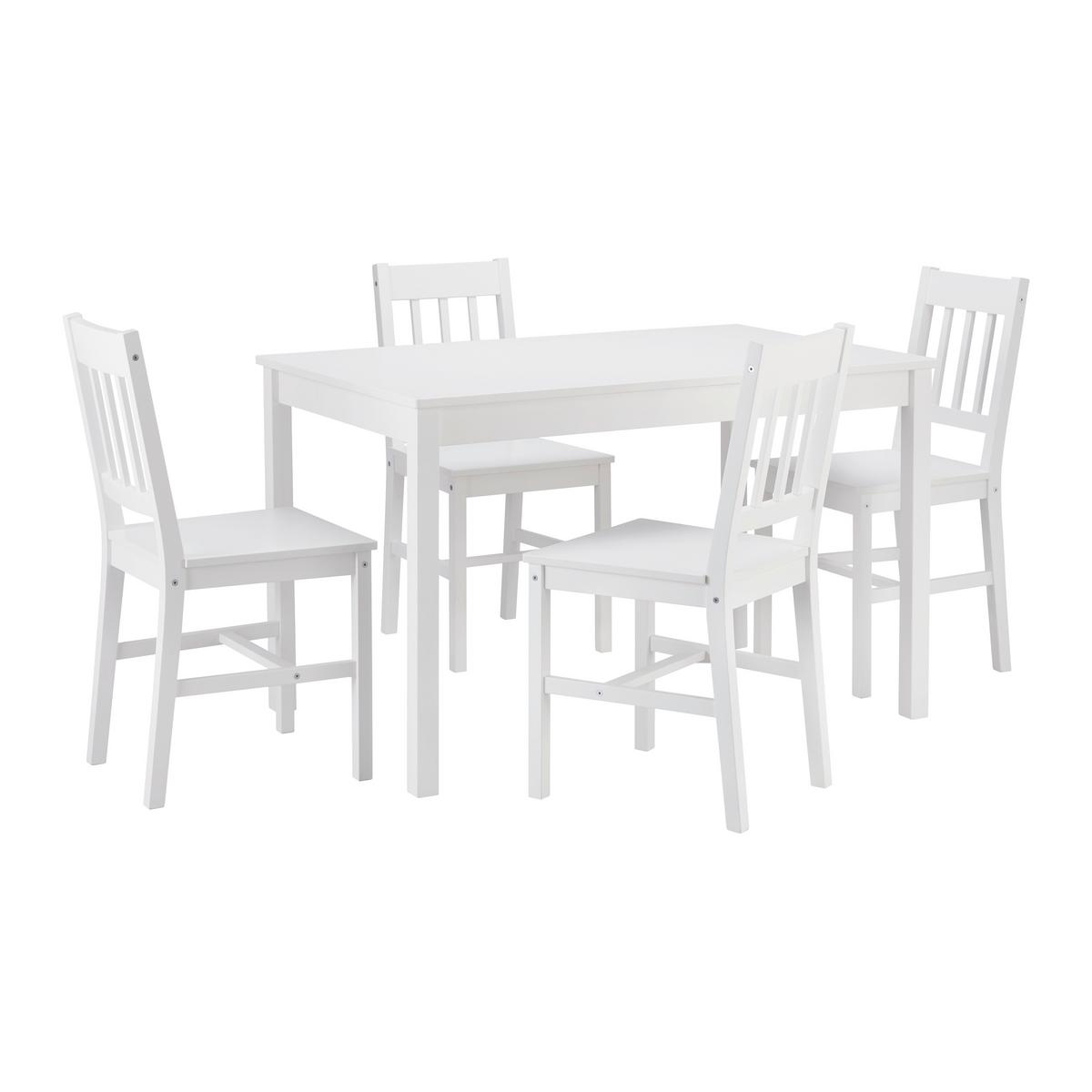Stolová súprava AMIRA biela - biela, Modern, drevo (118/43/75/40.5/73/86cm) - Bessagi Home