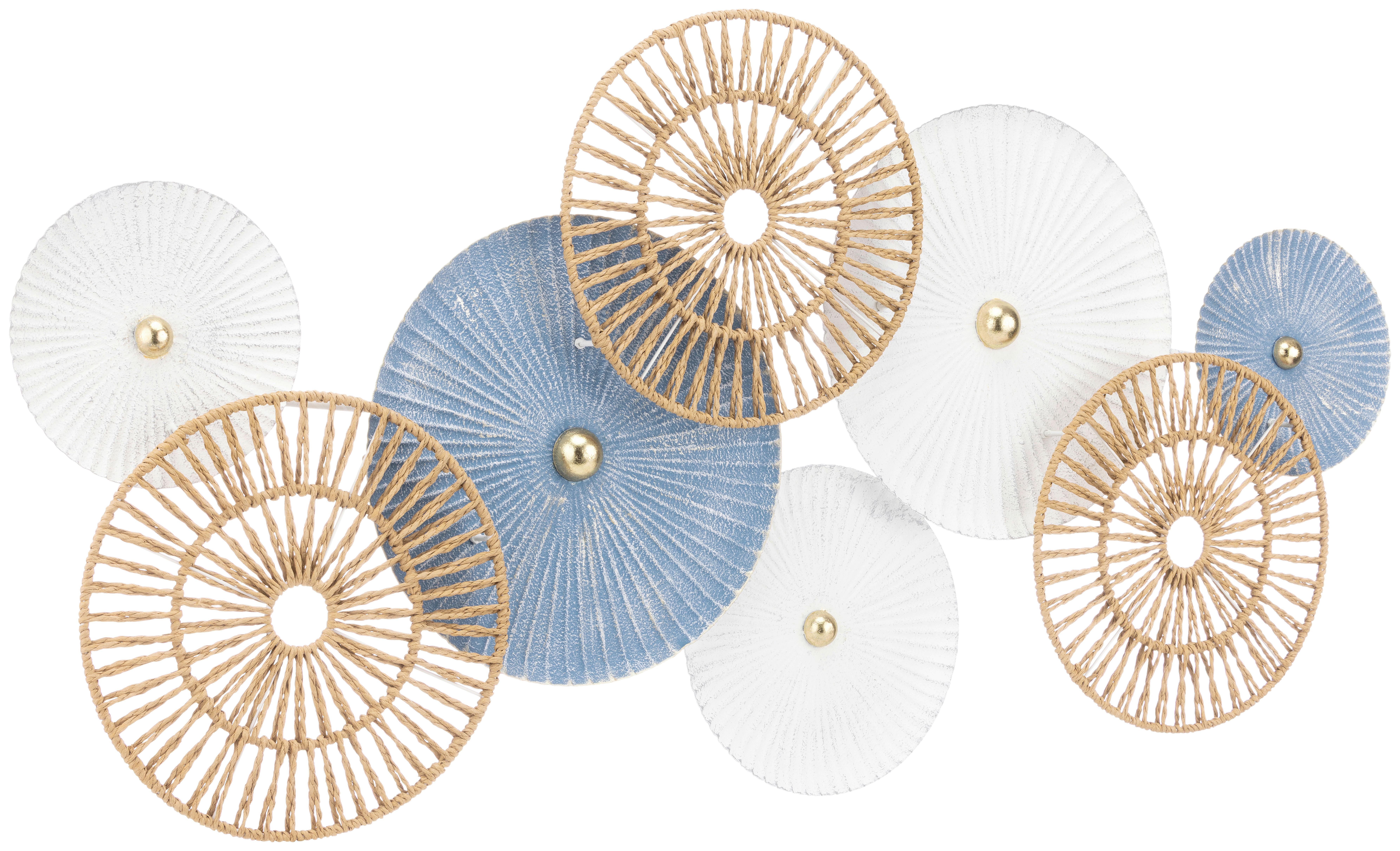 Wanddeko Matheo - Blau/Goldfarben, KONVENTIONELL, Papier/Metall (110/5/54cm) - Luca Bessoni