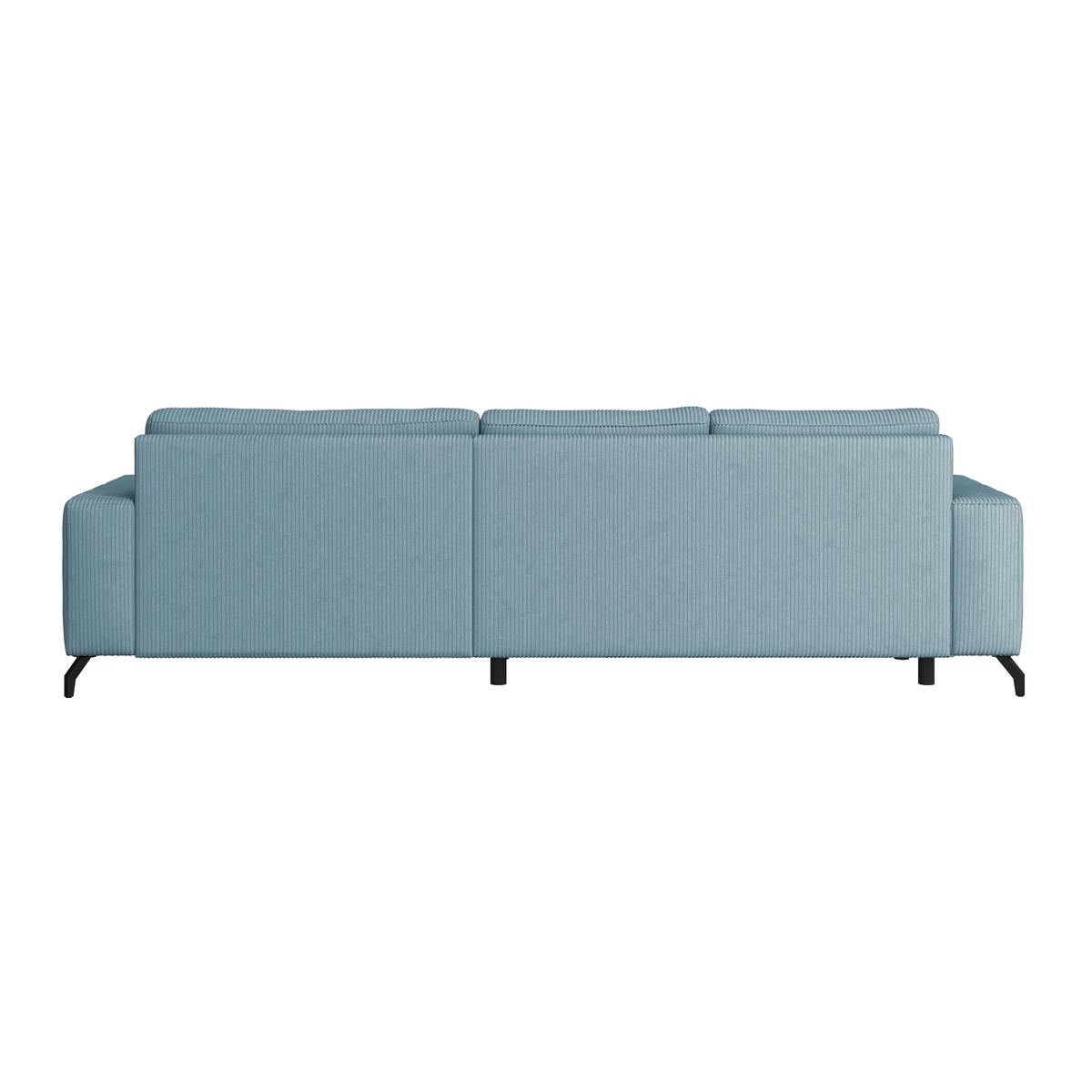 Ecksofa mit Bettkasten Cloud Hellblau Cord 290x178 cm - Hellblau, Trend, Textil (290/178cm)