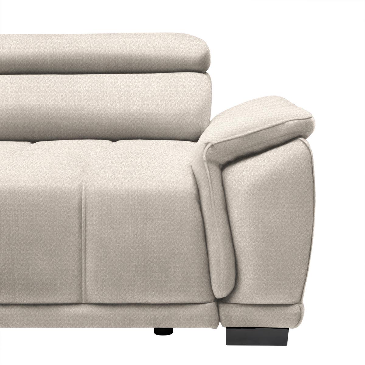 Rohová sedačka GRINALDI, levá, perleťová - černá/perleť, Moderní, textil/plast (206/283cm) - Premium Living