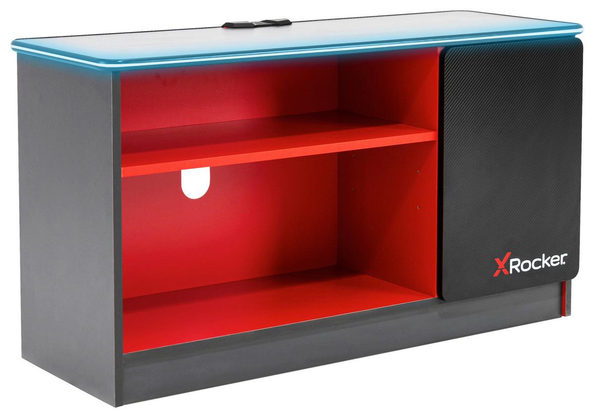 TV-Lowboard Carbon-Tek B: 160 Schwarz, Rot - Rot/Schwarz, MODERN, Holzwerkstoff (101,3/55,1/36,3cm) - X Rocker