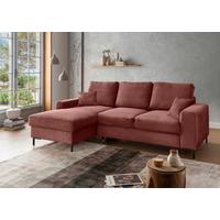 Eckschlafsofa Zona, Koralle S: 143x237 Cm - Koralle/Schwarz, KONVENTIONELL, Textil (143/237cm) - Livetastic