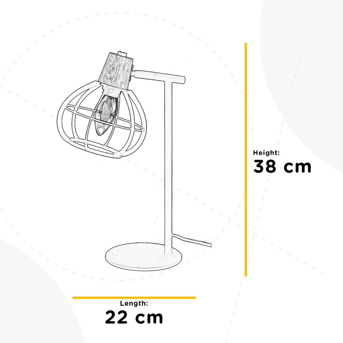 Tischleuchte Ginger Weiß L: 48 cm - Weiß/Cappuccino, Basics, Kunststoff/Metall (48/15/22cm)
