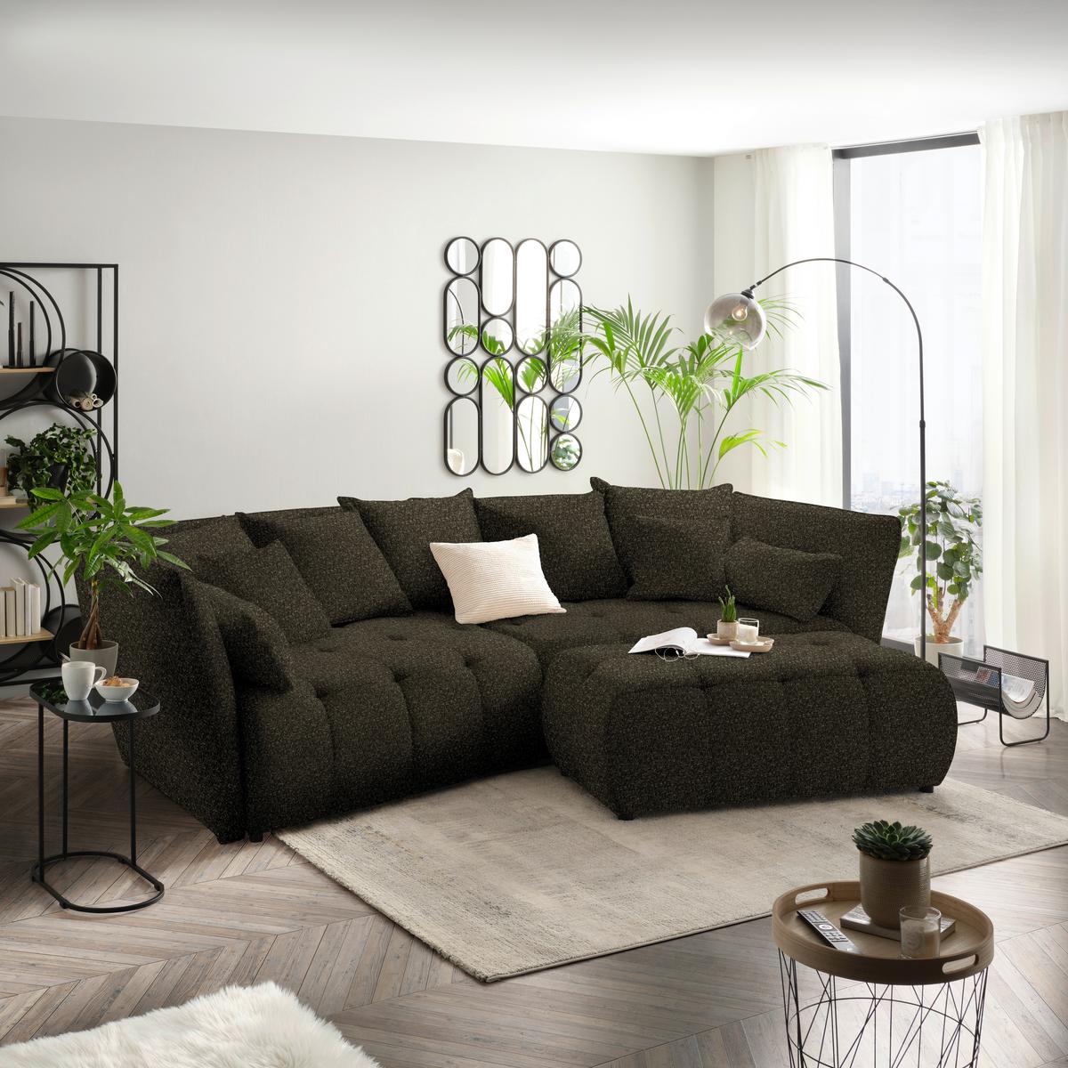 Boxspringová pohovka SOFI, tmavě zelená - černá/tmavě zelená, Moderní, textil (294/93/152cm) - Premium Living