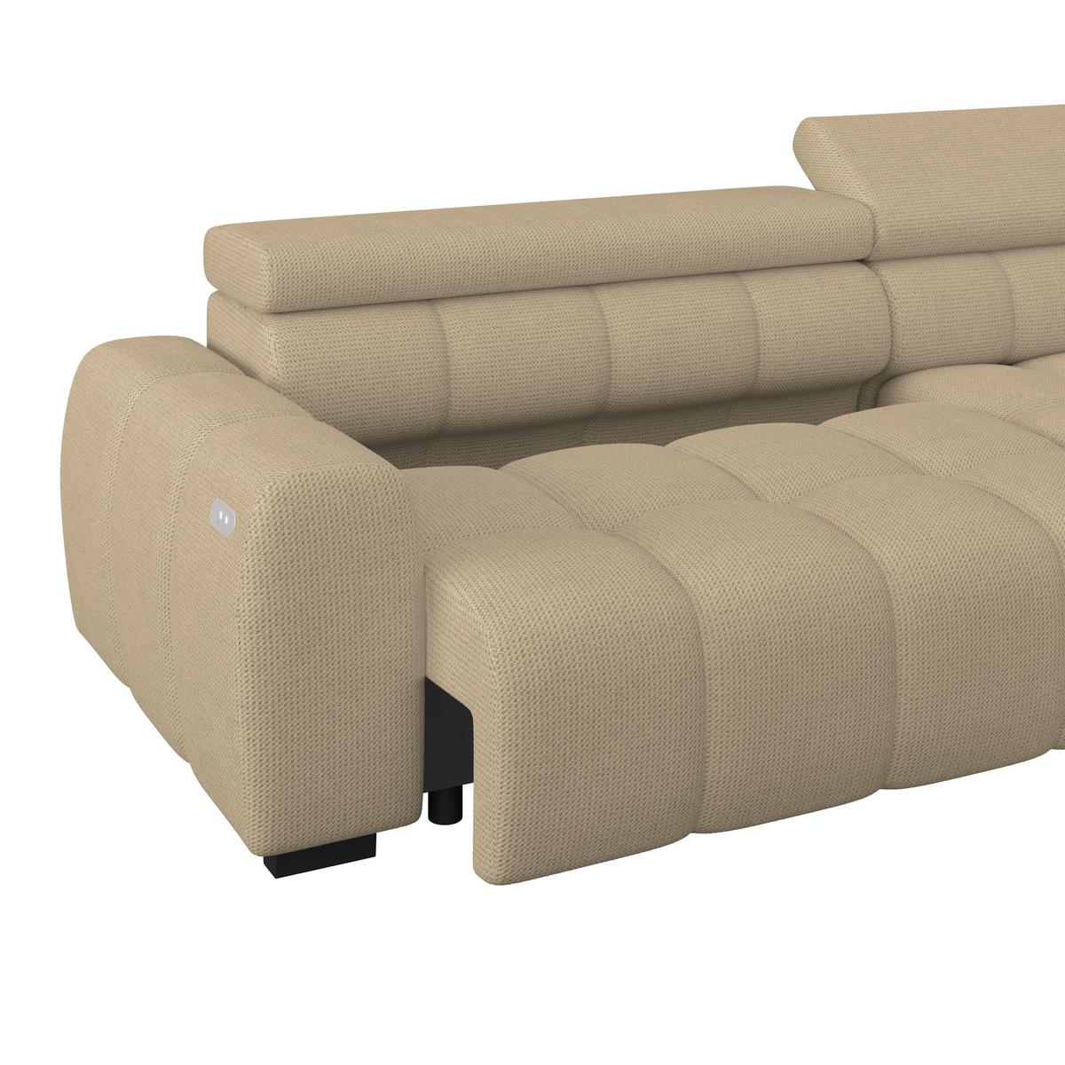 Ecksofa Fargo S Grün, B: 285 Cm - Taupe/Schwarz, Trend, Textil (285/168cm)