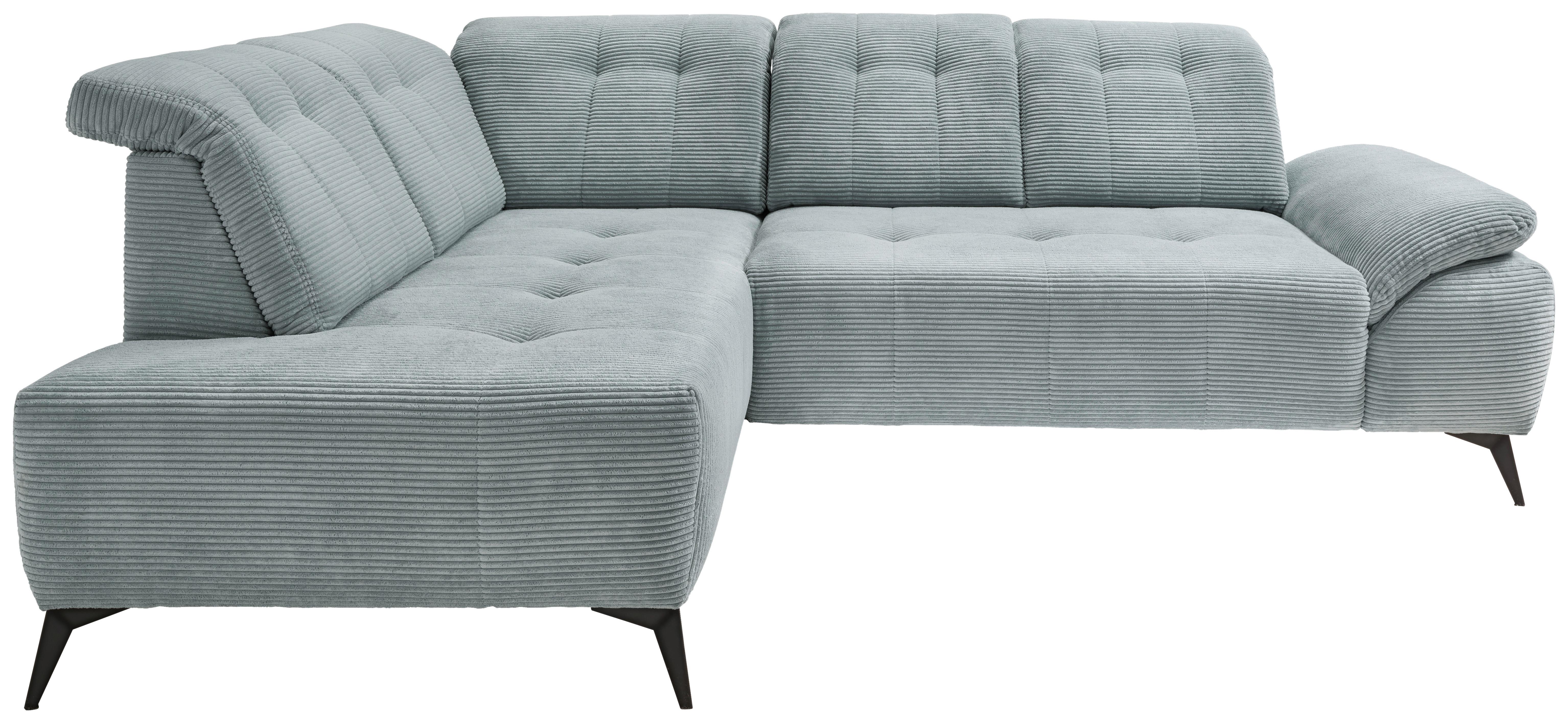 ECKSOFA Fiore, Hellblau S: 200x272 cm - Schwarz/Hellblau, MODERN, Textil (200/272cm) - Livetastic