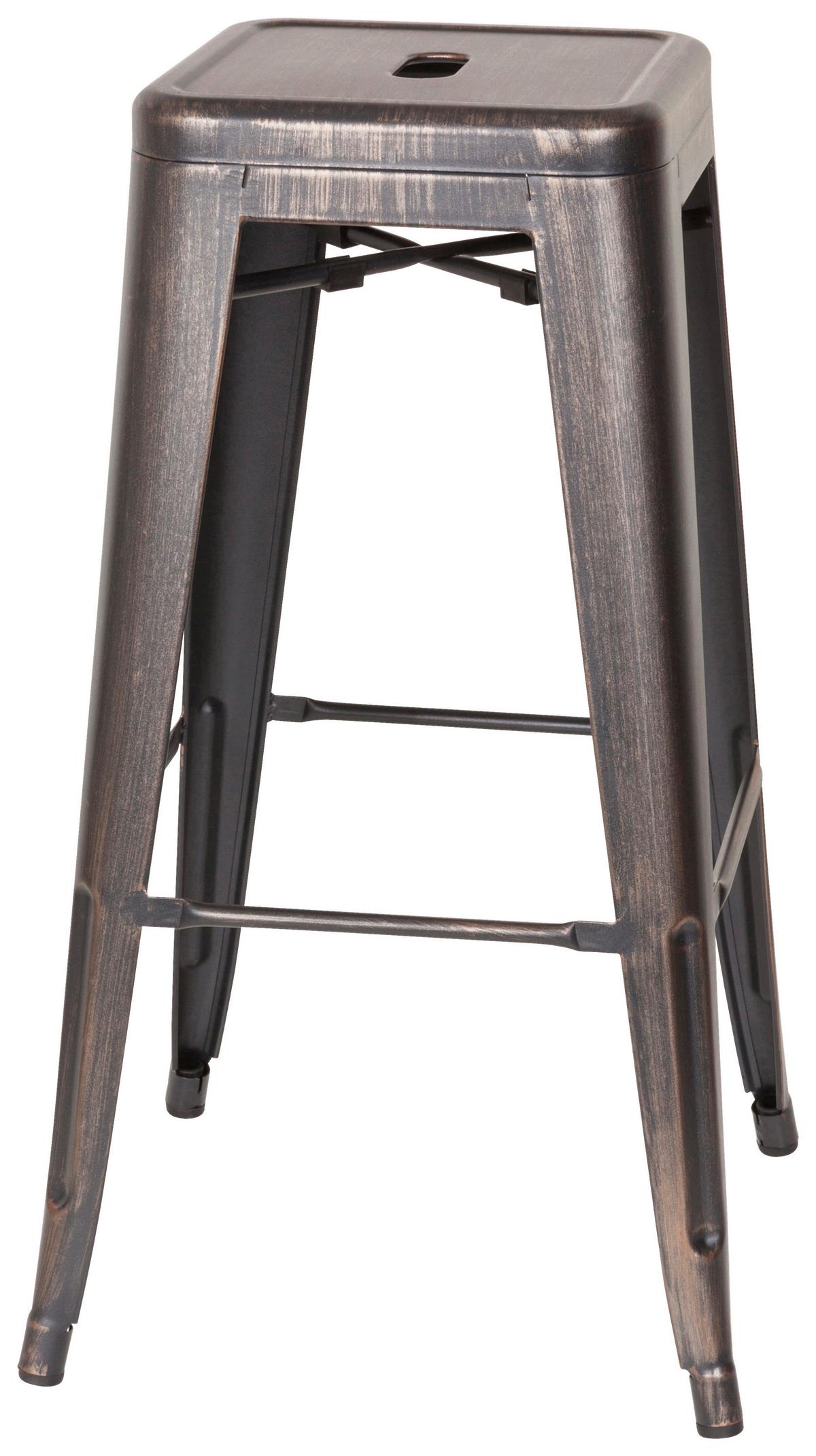 Barhocker Vantaggio High stapelbar Schwarz/Golden - Goldfarben/Schwarz, Basics, Metall (44/77/44cm) - MID.YOU