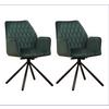 Armlehnstuhl-Set Donny Grün B: 57,5 cm - Schwarz/Grün, MODERN, Textil/Metall (57,5/92/52cm) - MID.YOU