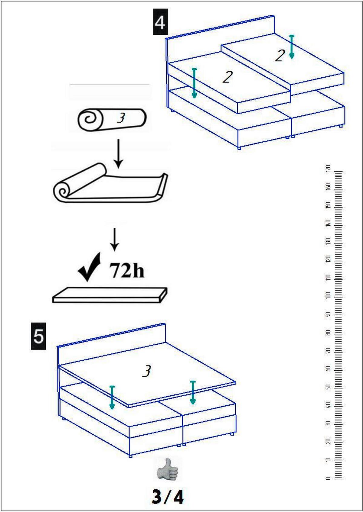 Manželská boxspring postel RINA, 180x200, šedá - šedá/přírodní barvy, Moderní, dřevo/textil (180/200cm)