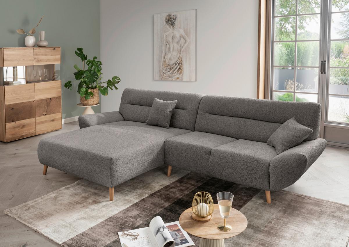 Ecksofa Drago, Anthrazit S: 166x290 cm - Wildeiche/Anthrazit, KONVENTIONELL, Textil (166/290cm) - MID.YOU