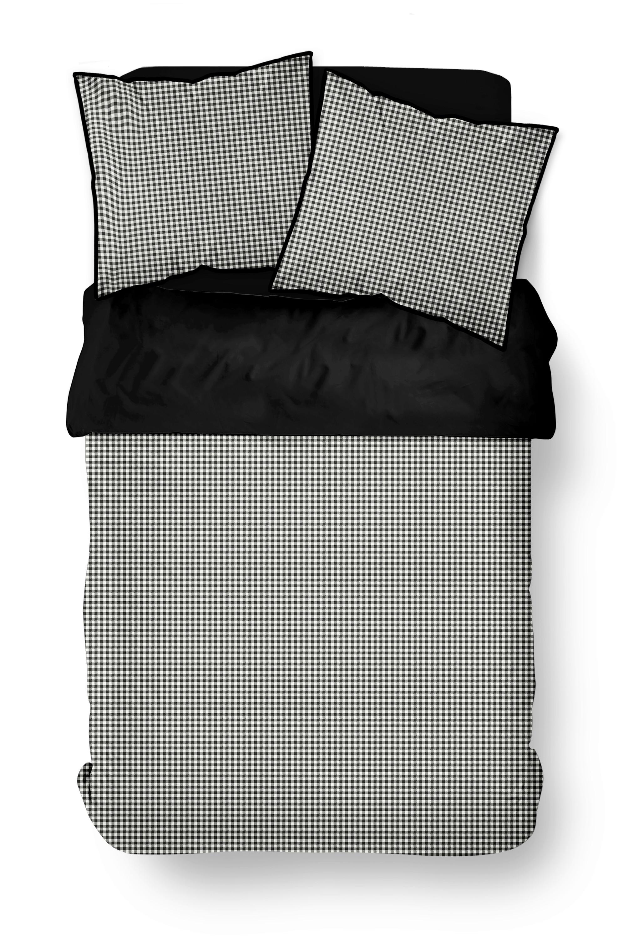 POSTEĽNÁ BIELIZEŇ VICHY XXL - čierna/biela, textil (200/220cm)