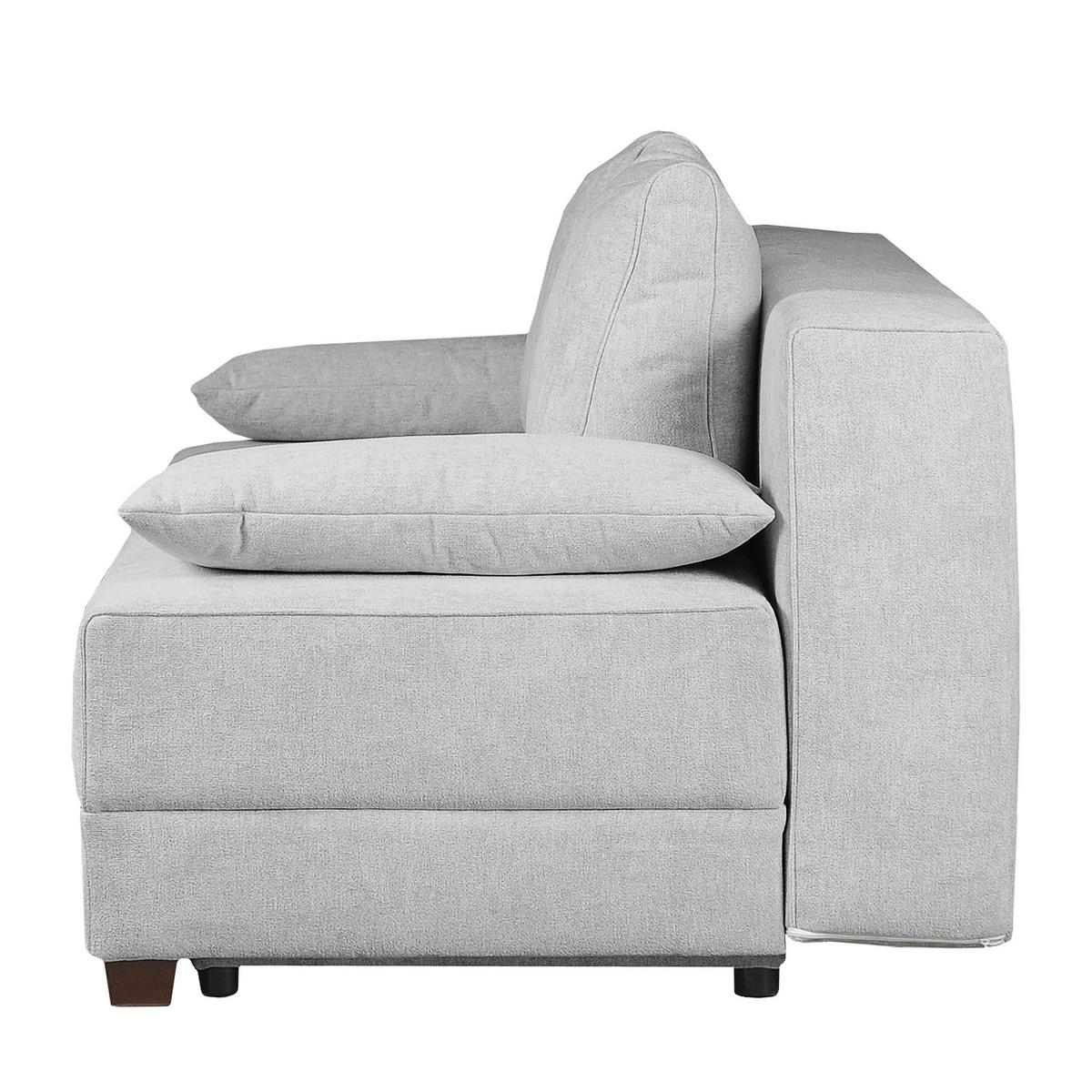 Schlafsofa Dingo, Hellgrau B: 202 cm - Dunkelbraun/Hellgrau, Design, Textil (202/85/110cm) - MID.YOU