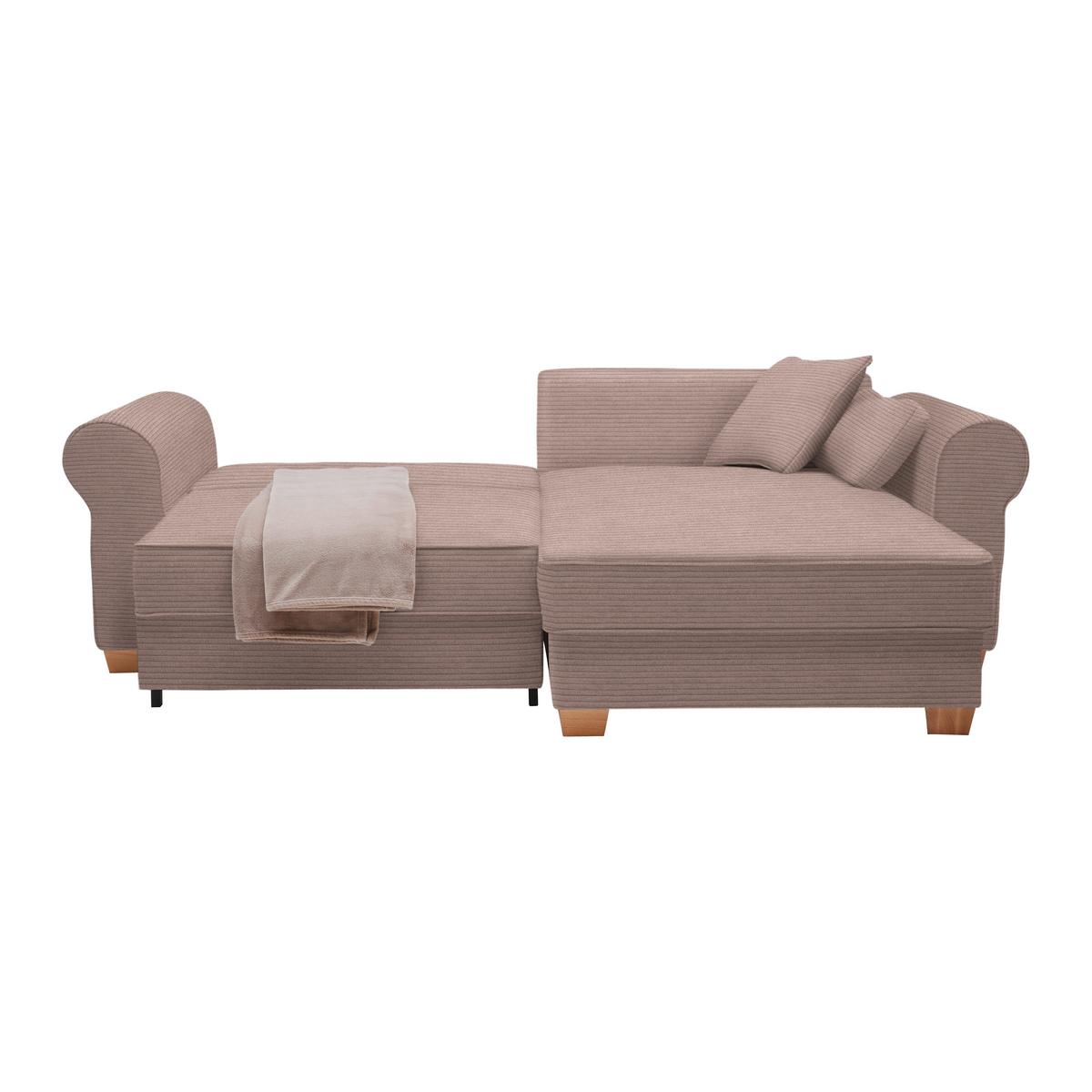Sedací souprava ANGELO, oboustranná,růžový manšestr - růžová, Moderní, dřevo/kompozitní dřevo (255/92/185cm) - Mömax
