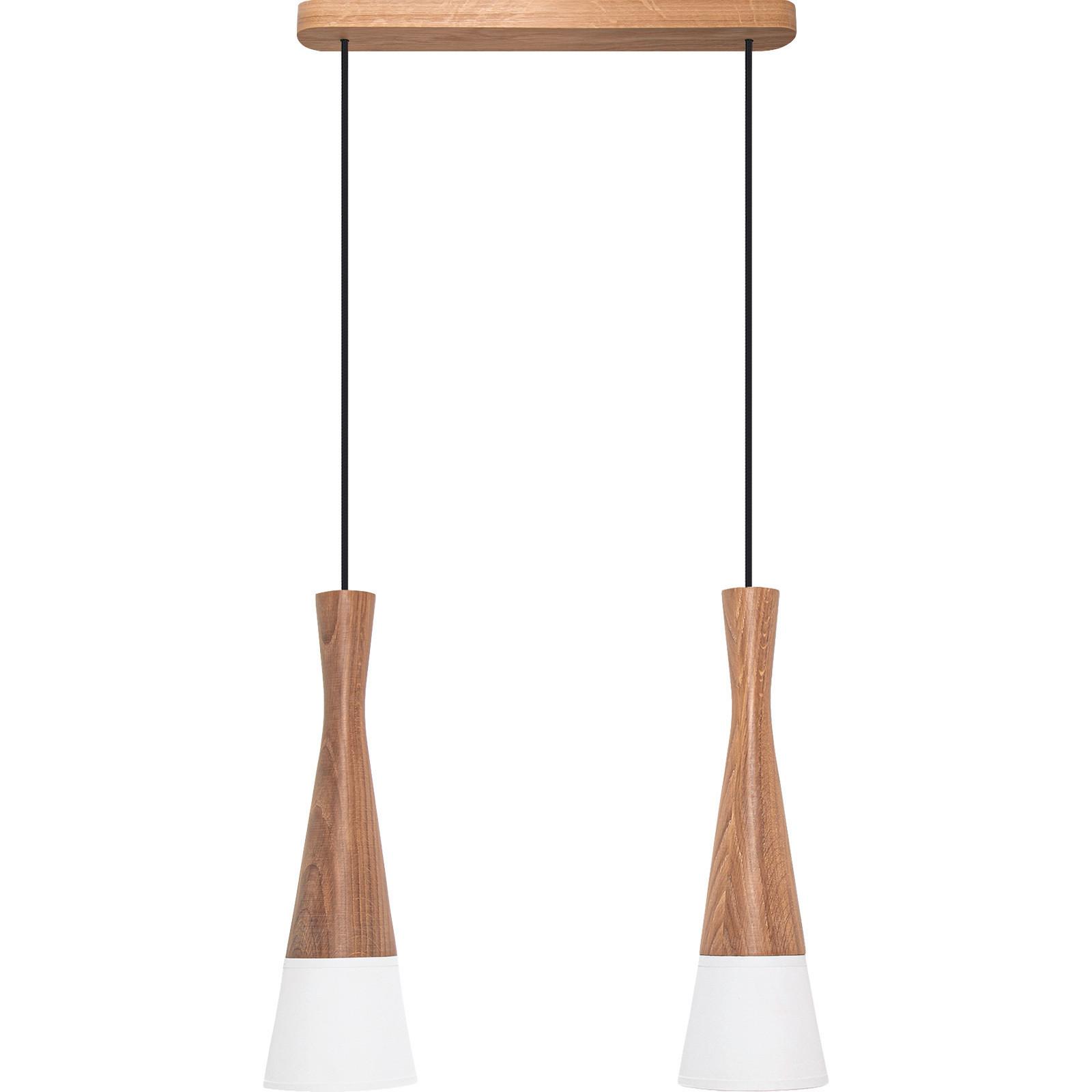 Pendelleuchte 8511245 Vegas2, 2-Fl, Eiche - Eichefarben/Weiß, Natur, Holz/Textil (37/150cm)