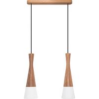 Pendelleuchte 8511245 Vegas2, 2-Fl, Eiche - Eichefarben/Weiß, Natur, Holz/Textil (37/150cm)