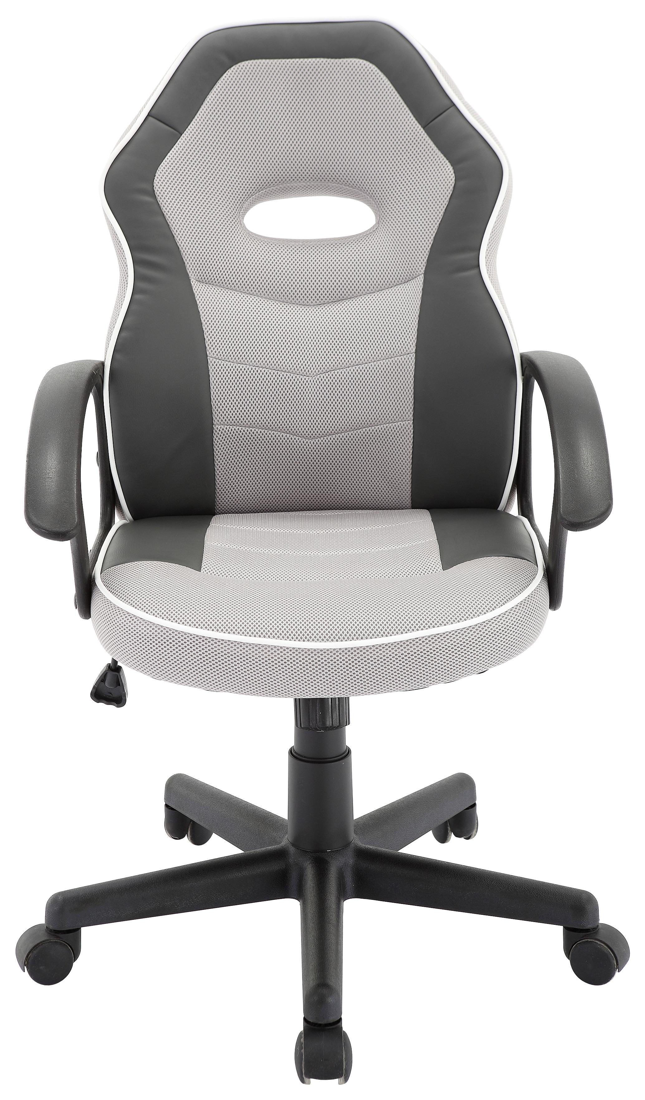 Otočná Židle Rico - šedá/bílá, Moderní, kov/textil (56,5/95-105/61cm) - Modern Living