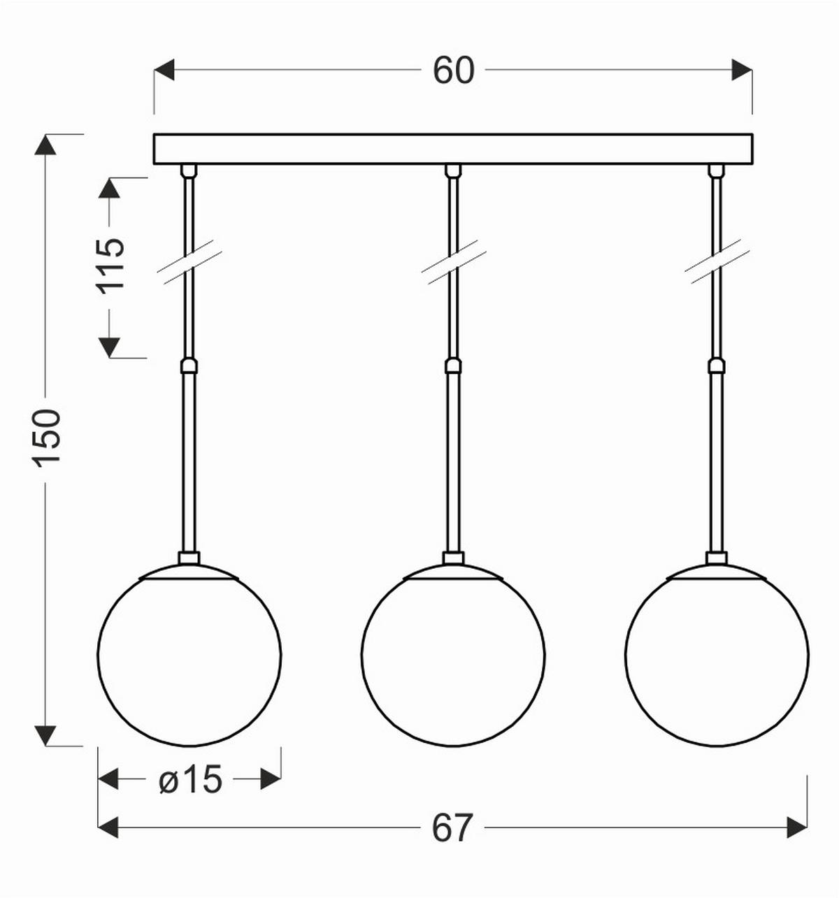 Hängeleuchte 33-09609 Pompei - Schwarz/Weiß, Basics, Metall (67/15/150cm)