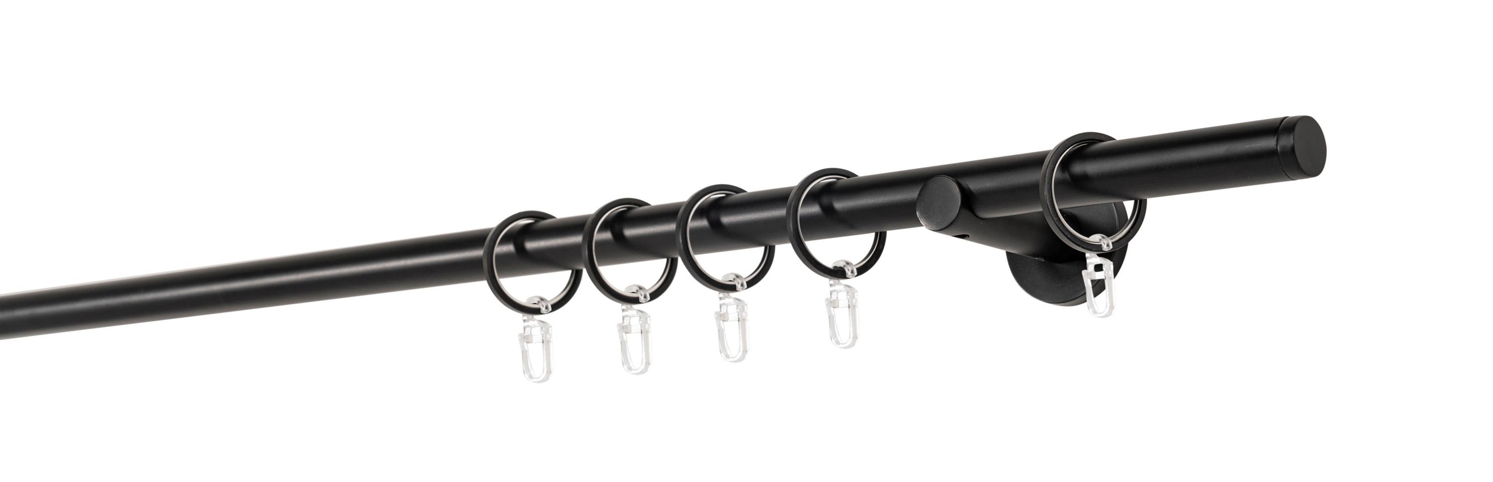 Rundstangengarnitur Schwarz L: 100 cm - Schwarz, Basics, Metall (100cm)