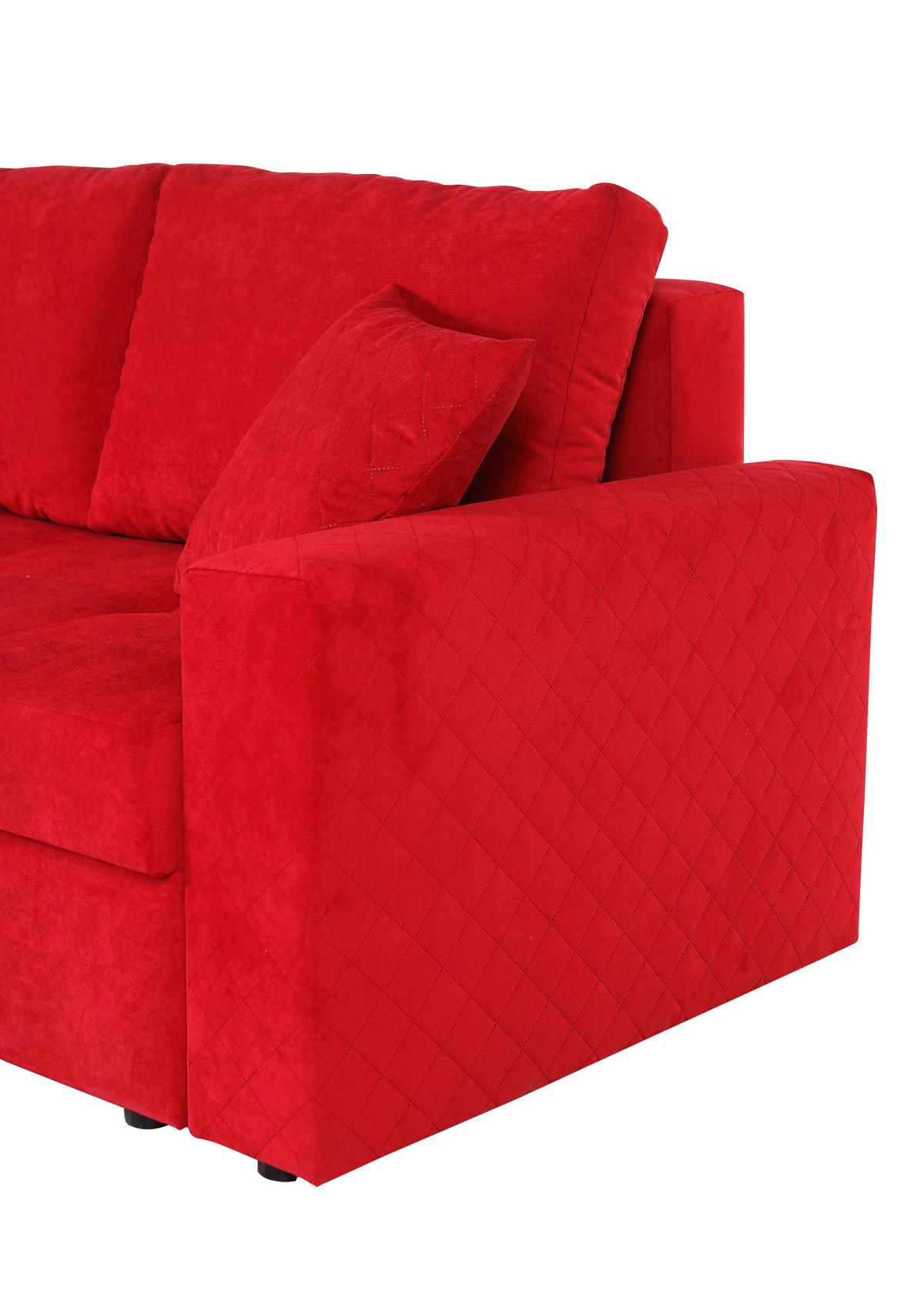 Ecksofa Barkley - Rot/Schwarz, KONVENTIONELL, Textil (176/243cm) - MID.YOU