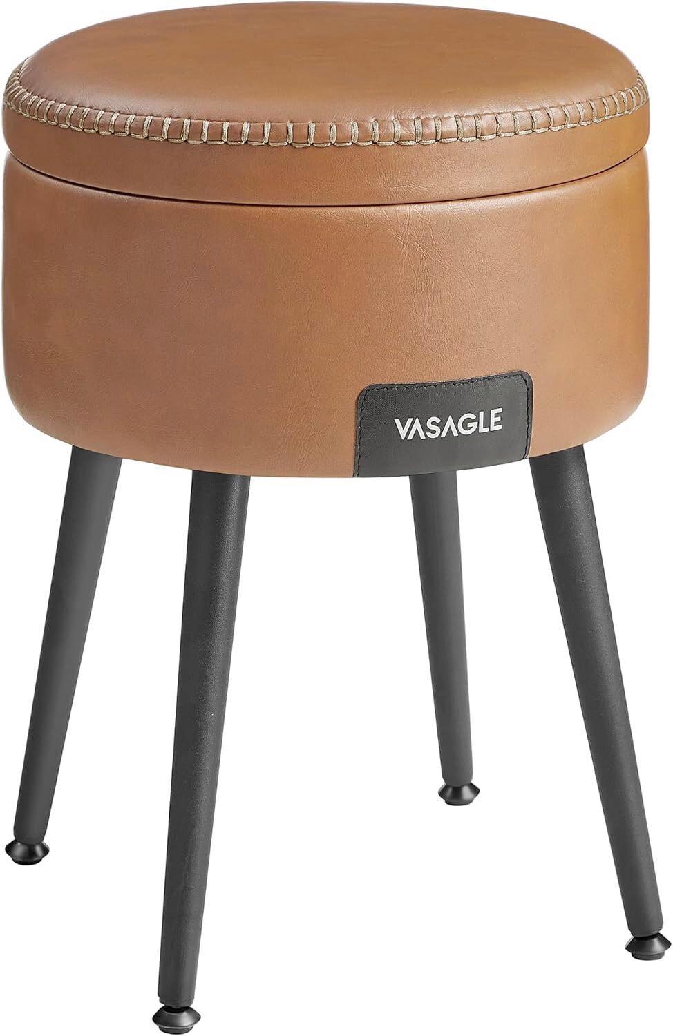 Hocker Schwarz, Cognac B: 32 cm - Cognac/Creme, Trend, Holzwerkstoff/Textil (32/44/32cm) - MID.YOU