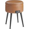 Hocker Schwarz, Cognac B: 32 cm - Cognac/Creme, Trend, Holzwerkstoff/Textil (32/44/32cm) - MID.YOU