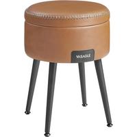 Hocker Schwarz, Cognac B: 32 cm - Cognac/Creme, Trend, Holzwerkstoff/Textil (32/44/32cm) - MID.YOU