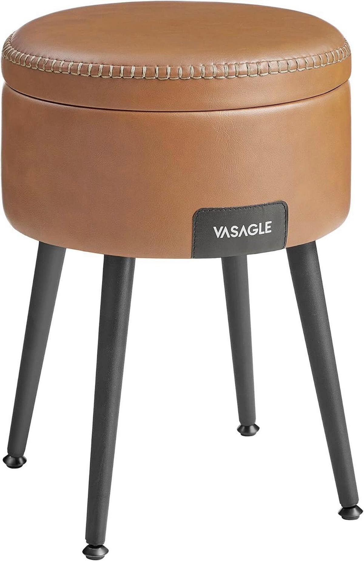 Hocker Schwarz, Cognac B: 32 cm - Cognac/Creme, Trend, Holzwerkstoff/Textil (32/44/32cm) - MID.YOU
