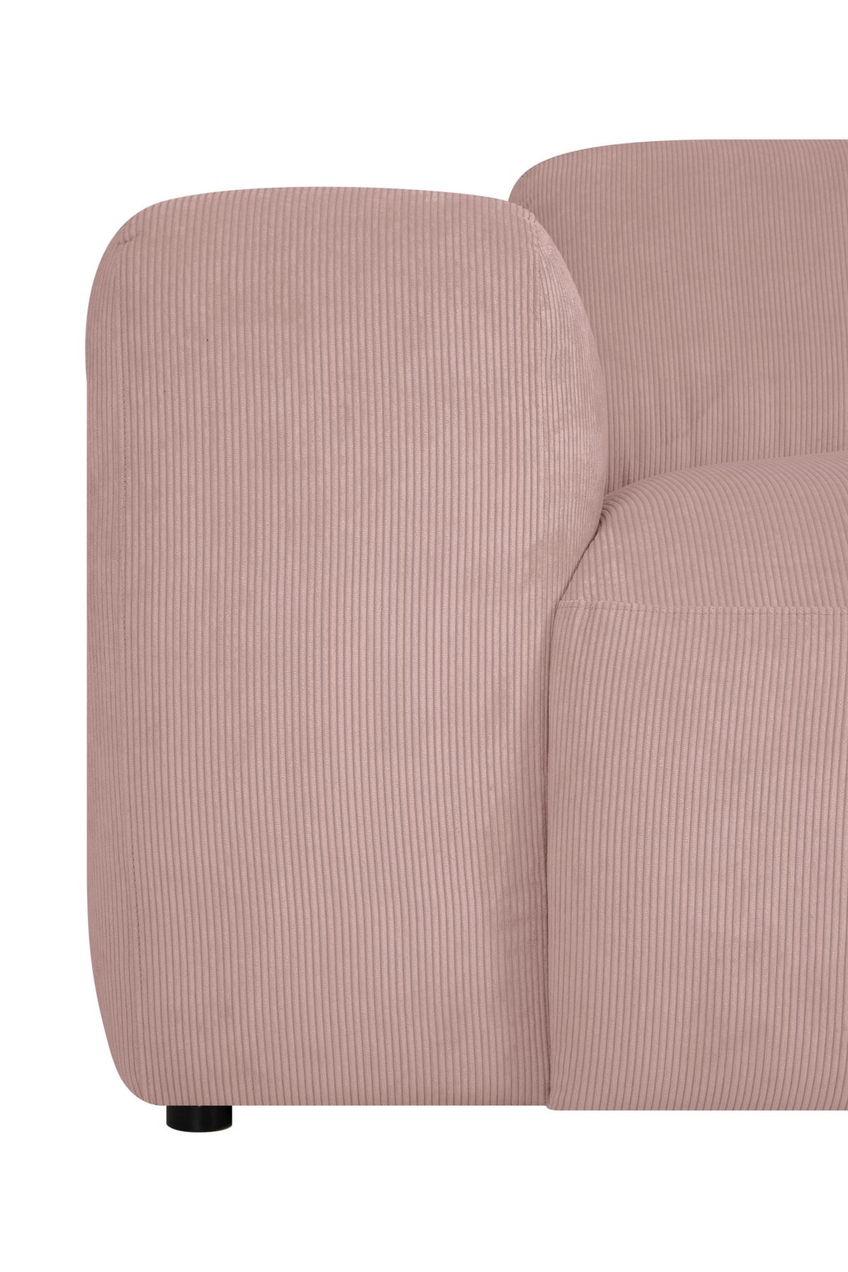 3-Sitzer-Sofa Hannah Rosa B: 247 cm - Schwarz/Rosa, Design, Textil (247/75/104cm) - MID.YOU
