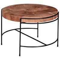 Couchtisch Rund Mit Holzplatte, Akazie/Schwarz - Schwarz/Akaziefarben, KONVENTIONELL, Holz/Metall (62/62/40cm) - MID.YOU
