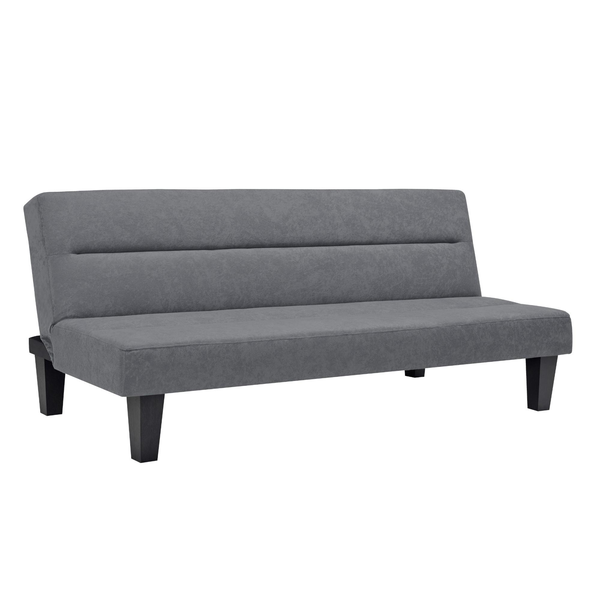 Schlafsofa Kebo, Anthrazit B: 175 cm - Anthrazit/Schwarz, Design, Textil/Metall (175/73/81cm) - MID.YOU
