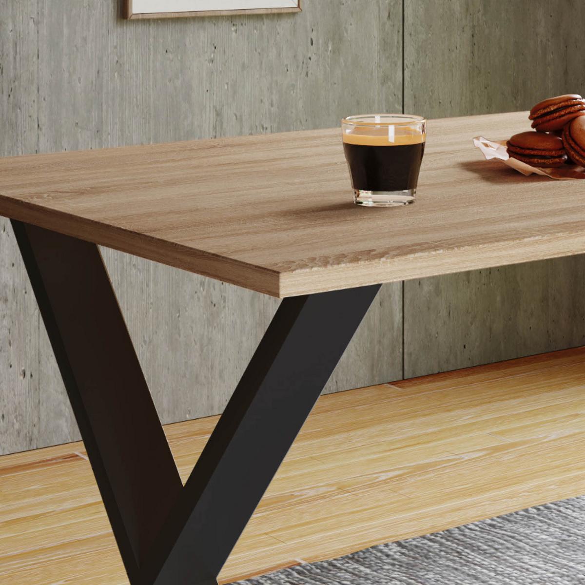 Jedálenský stôl XONA, dub sonoma, 110/80/76 CM - čierna/dub sonoma, Basics, kompozitné drevo (110/80/76cm) - MID.YOU