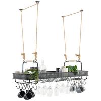 ZÁVĚSNÁ SKŘÍŇKA CONSTANTIN - černá/přírodní barvy, Lifestyle, kov/dřevo (120/35/41cm) - Premium Living