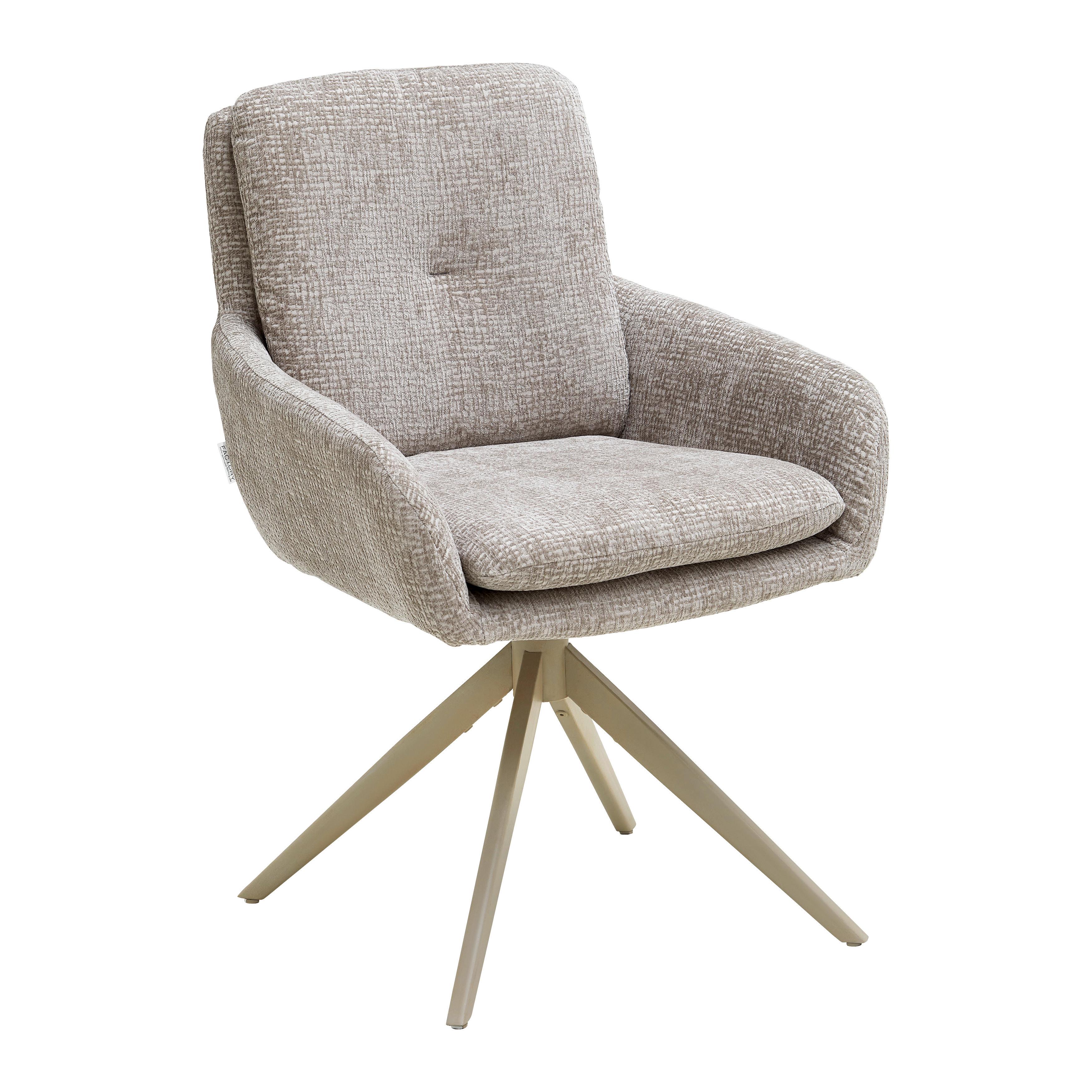 Židle s podrukami Lony, béžová, otočná - béžová, Moderní, kov/textil (60/89/69cm) - Mömax