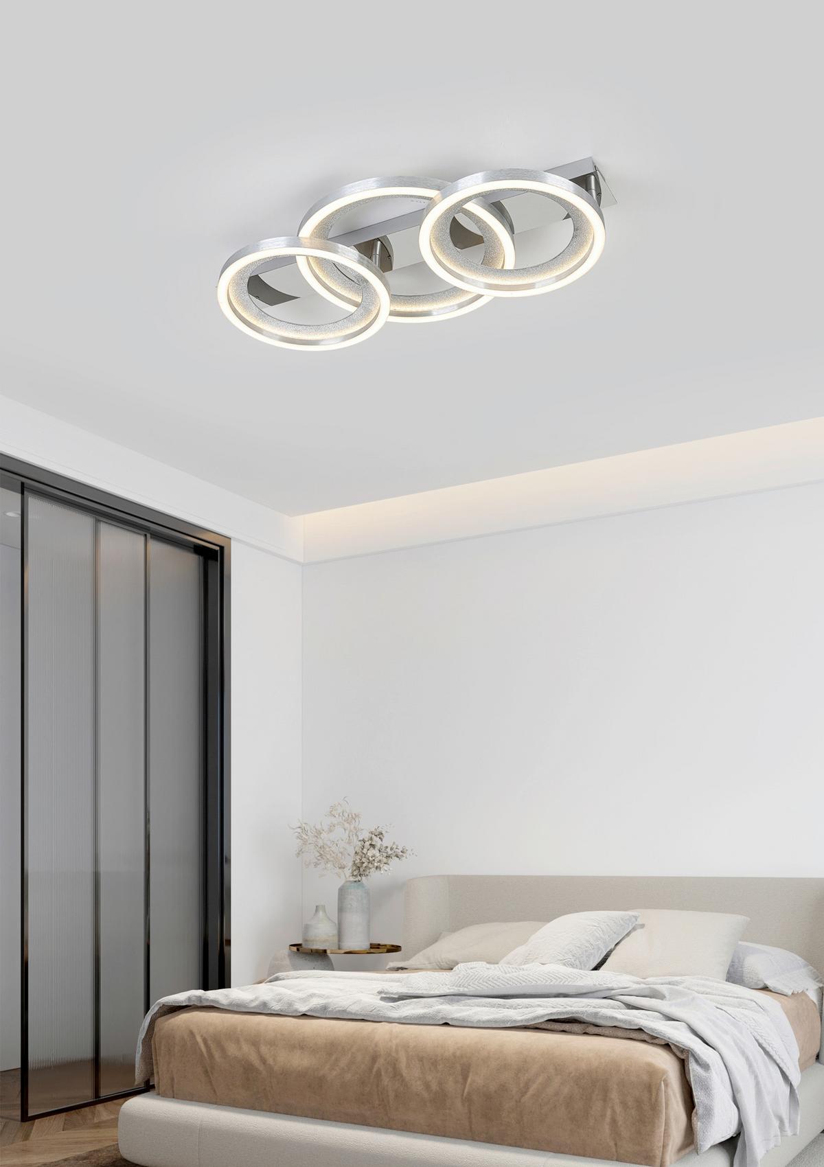 LED-DECKENLEUCHTE CILIA - Chromfarben/Silberfarben, Basics, Kunststoff/Metall (58,5/30,4/8cm) - Luca Bessoni